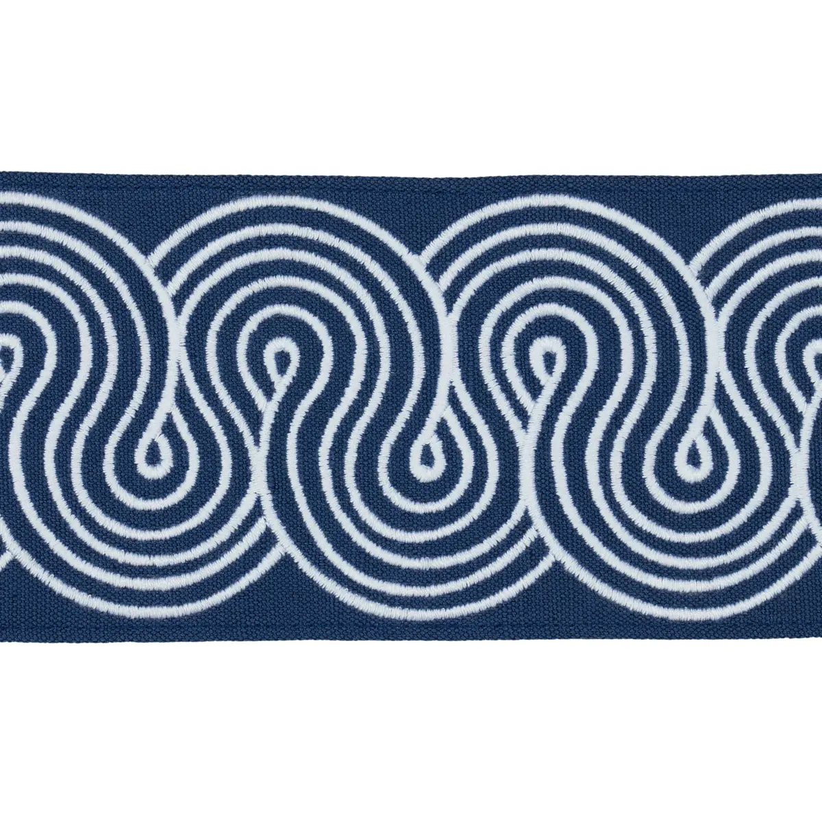 GIRALDI EMBROIDERED TRIM_ WHITE ON NAVY