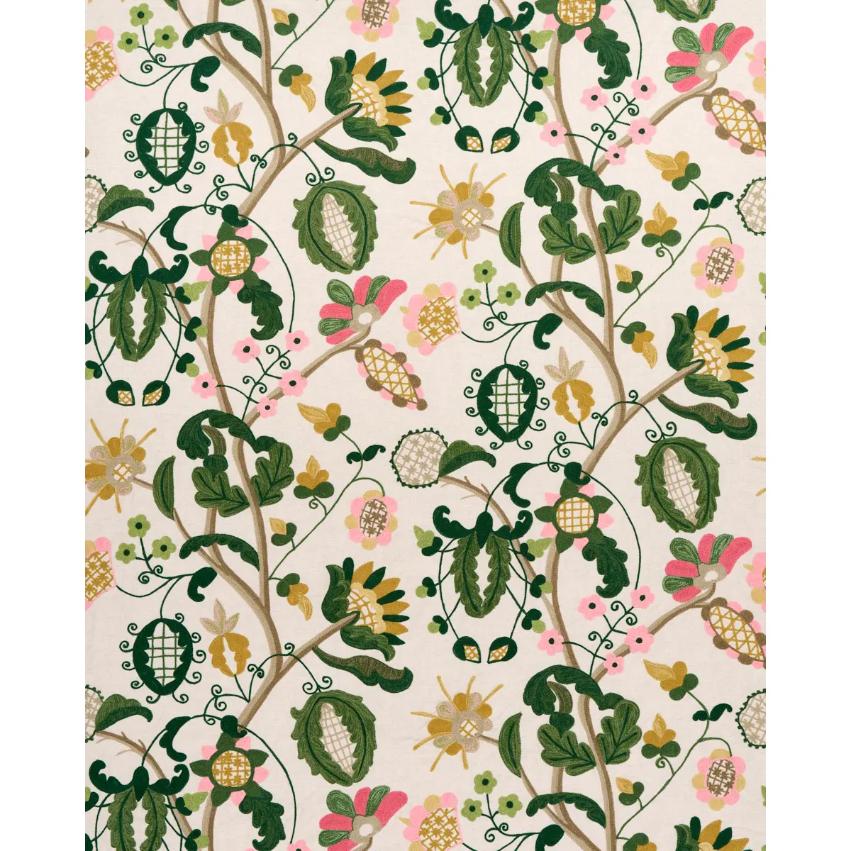 MANDEVILLA EMBROIDERY_ PINK & GREEN