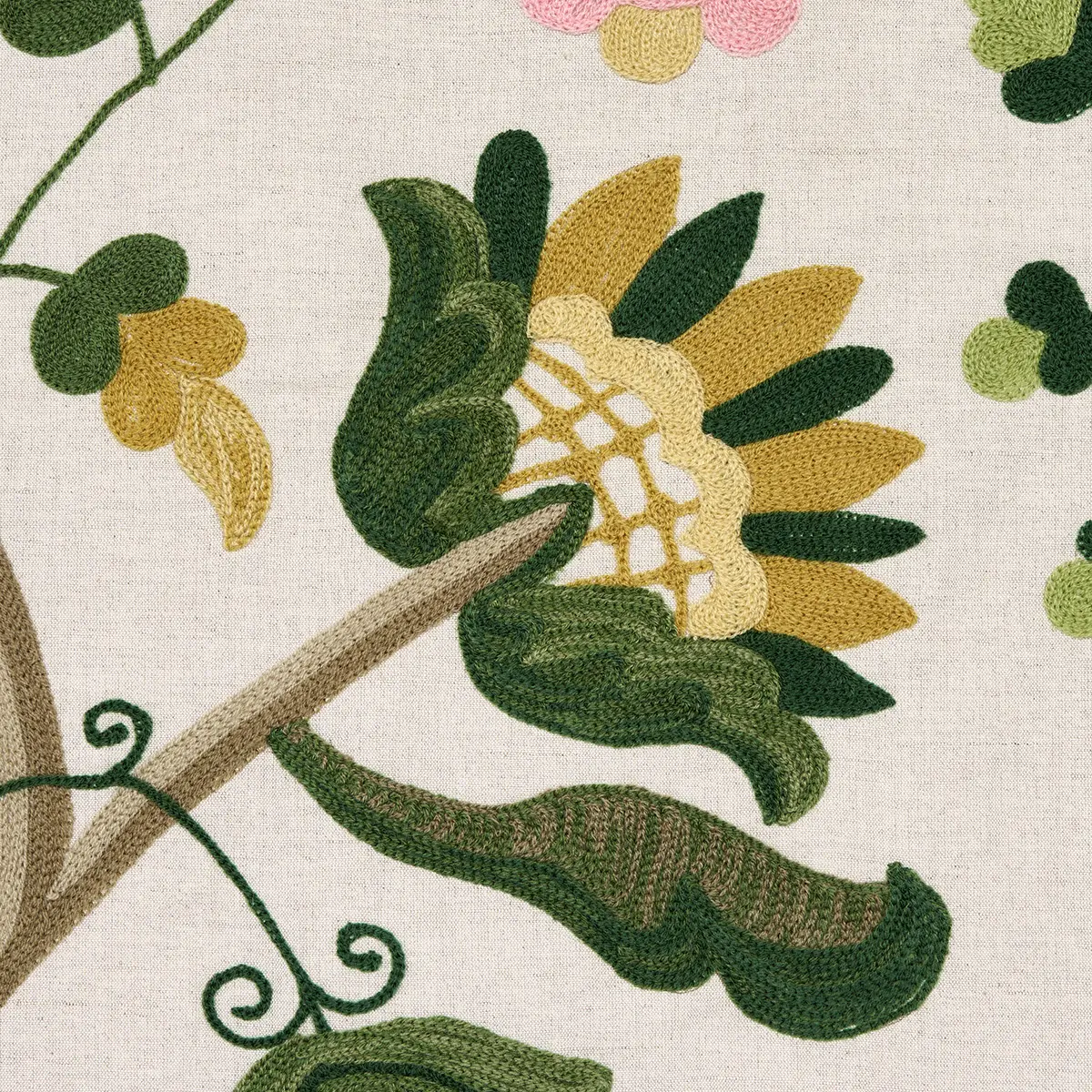 MANDEVILLA EMBROIDERY_ PINK & GREEN