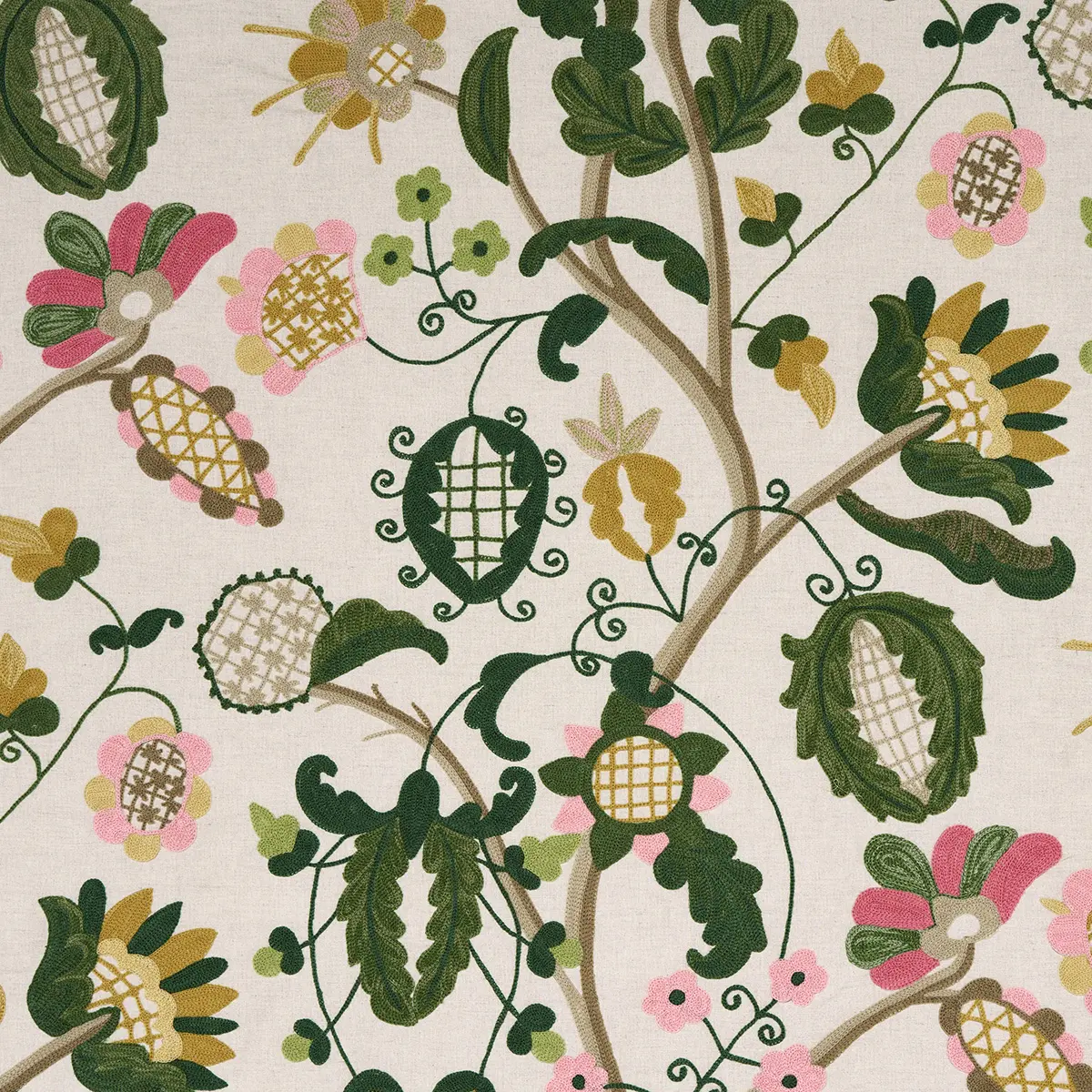 MANDEVILLA EMBROIDERY_ PINK & GREEN