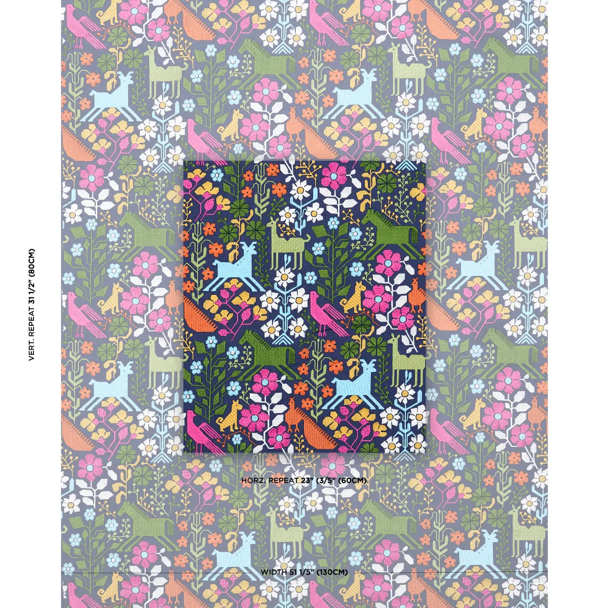 LUPITA EMBROIDERY_ MULTI ON NAVY