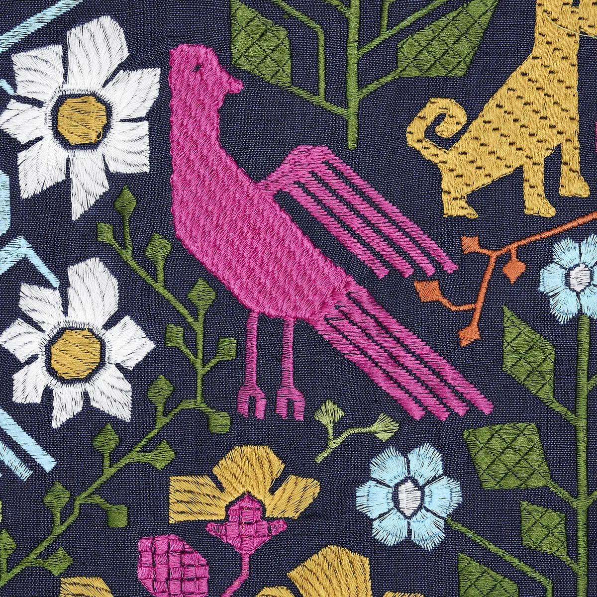 LUPITA EMBROIDERY_ MULTI ON NAVY