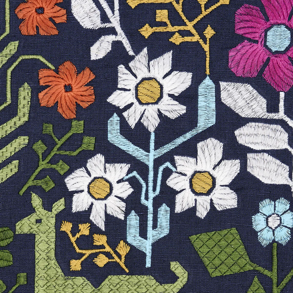 LUPITA EMBROIDERY_ MULTI ON NAVY