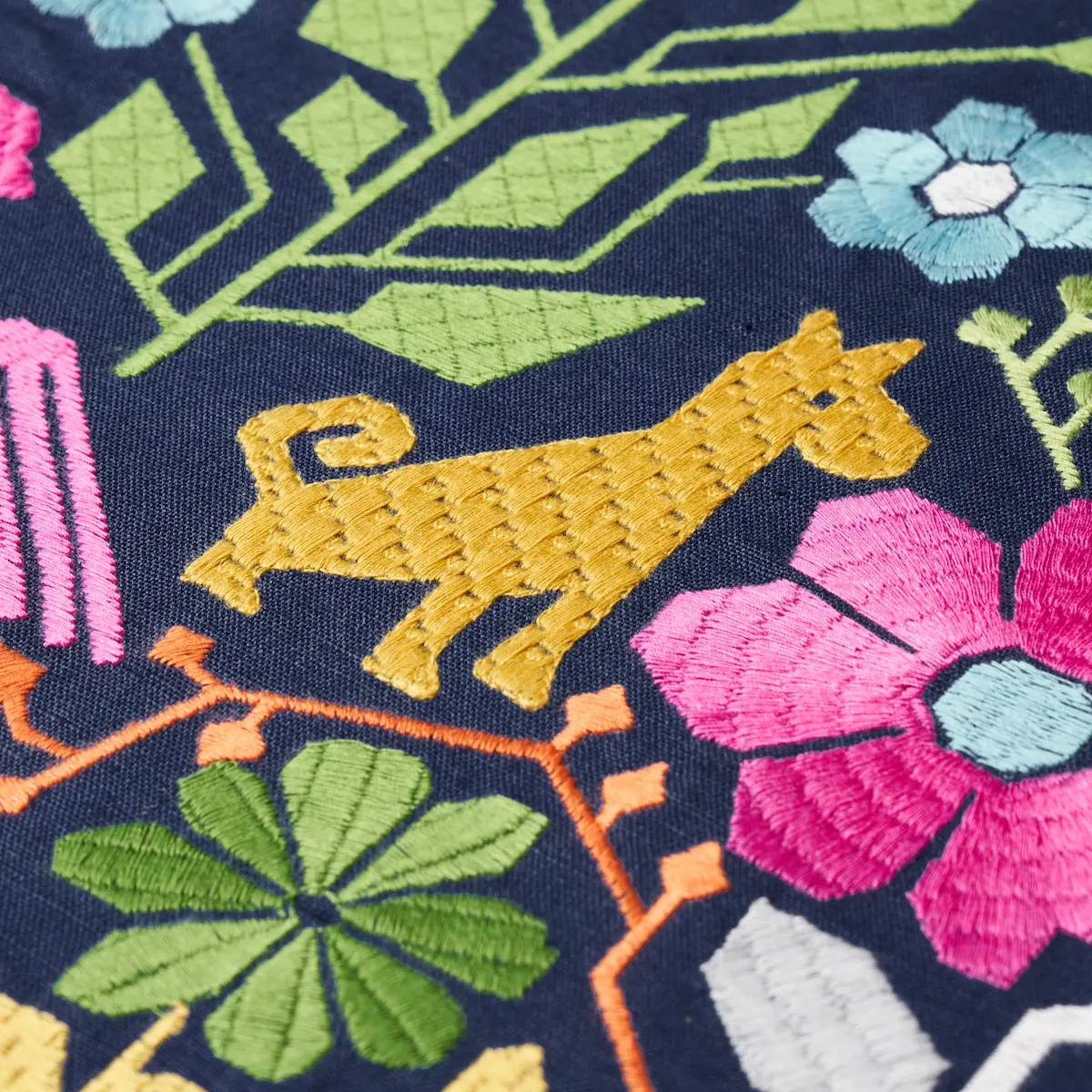LUPITA EMBROIDERY_ MULTI ON NAVY