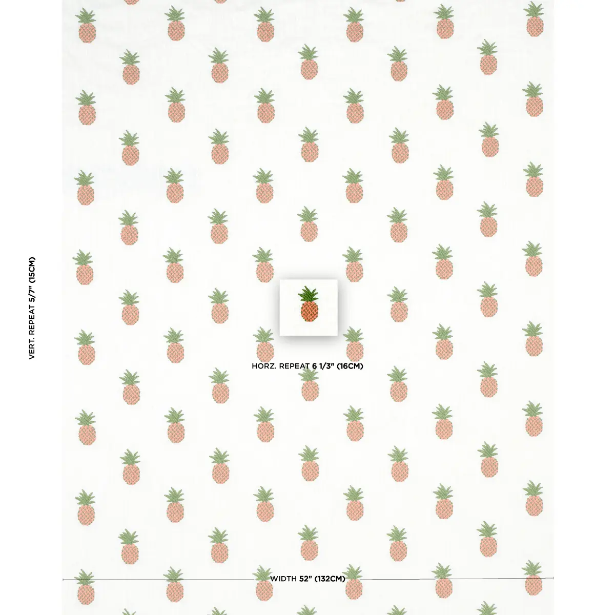 PINEAPPLE EMBROIDERY_ APRICOT ON IVORY