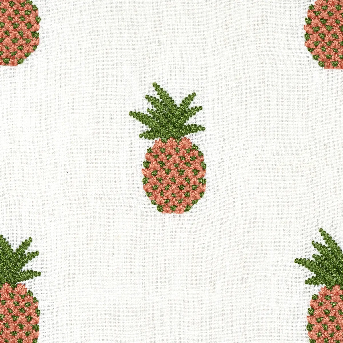 PINEAPPLE EMBROIDERY_ APRICOT ON IVORY