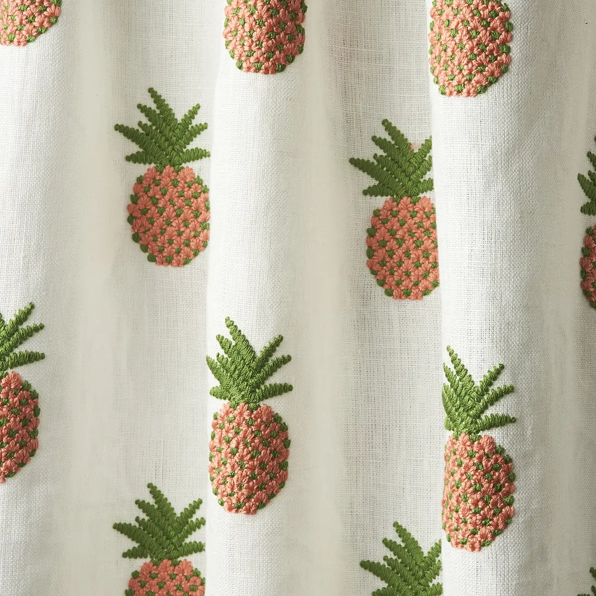 PINEAPPLE EMBROIDERY_ APRICOT ON IVORY