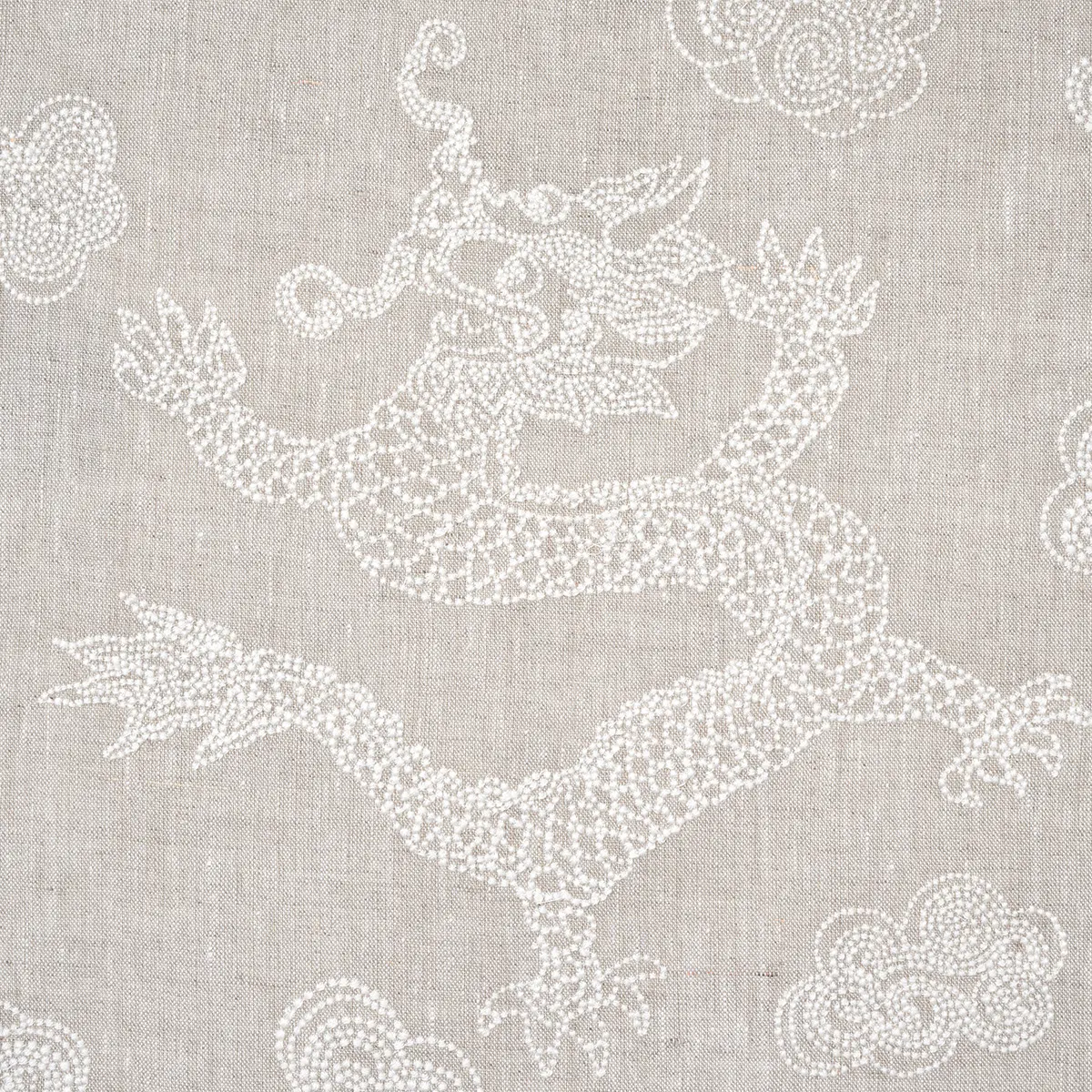 DRAGON EMBROIDERY_ IVORY ON NATURAL