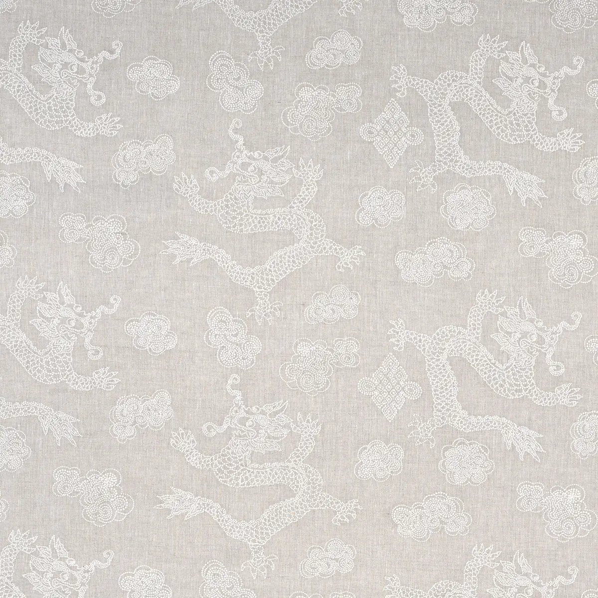 DRAGON EMBROIDERY_ IVORY ON NATURAL