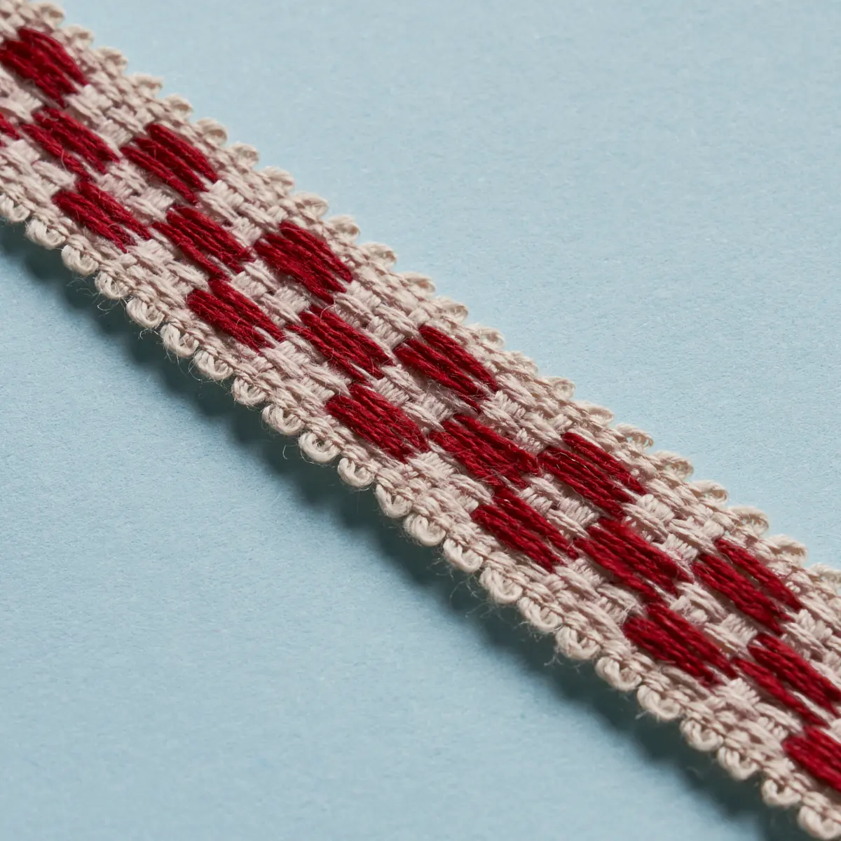 CRAWFORD CHECK TAPE NARROW_ CORNWALLIS RED