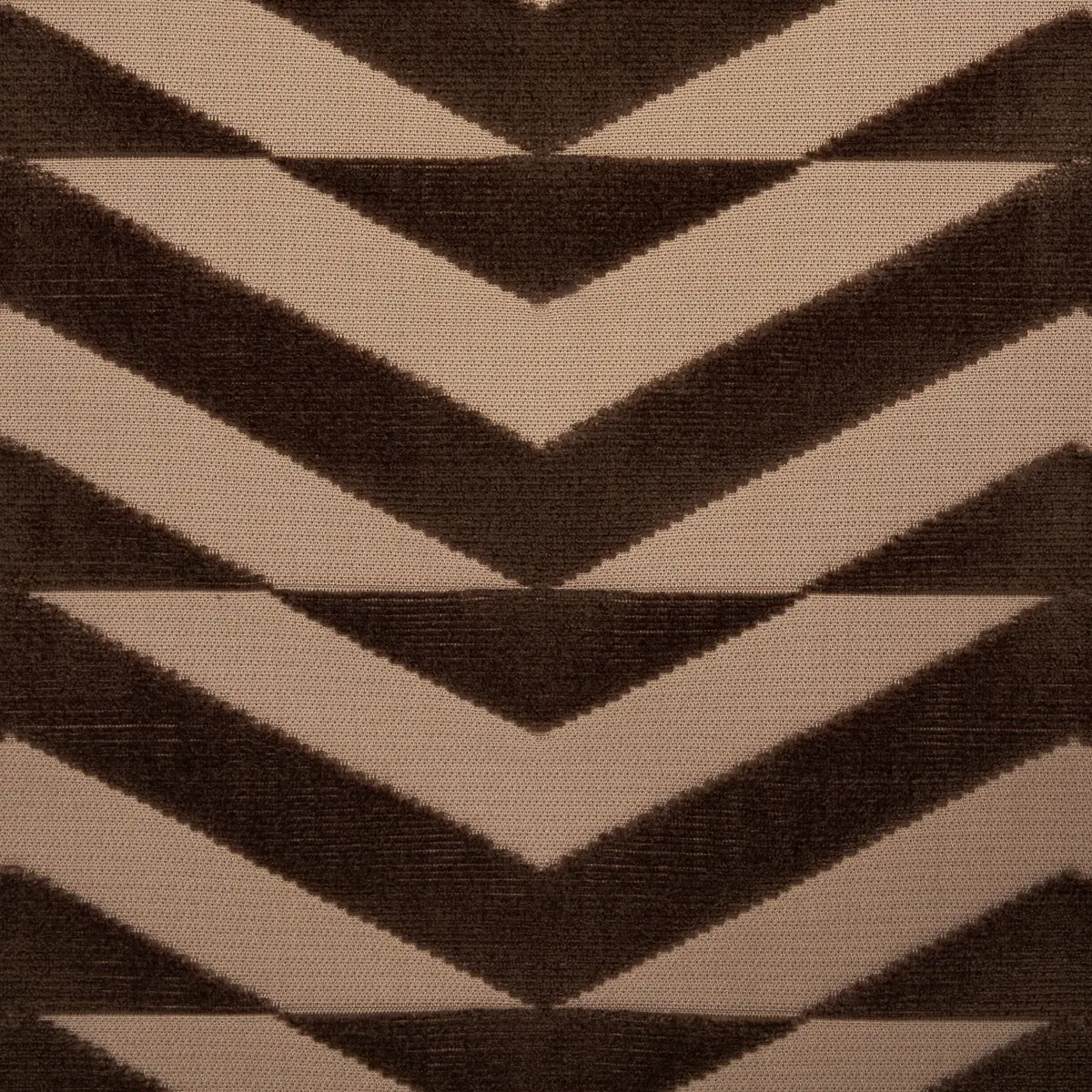 BROKEN CHEVRON CUT VELVET_ BROWN ON CAMEL