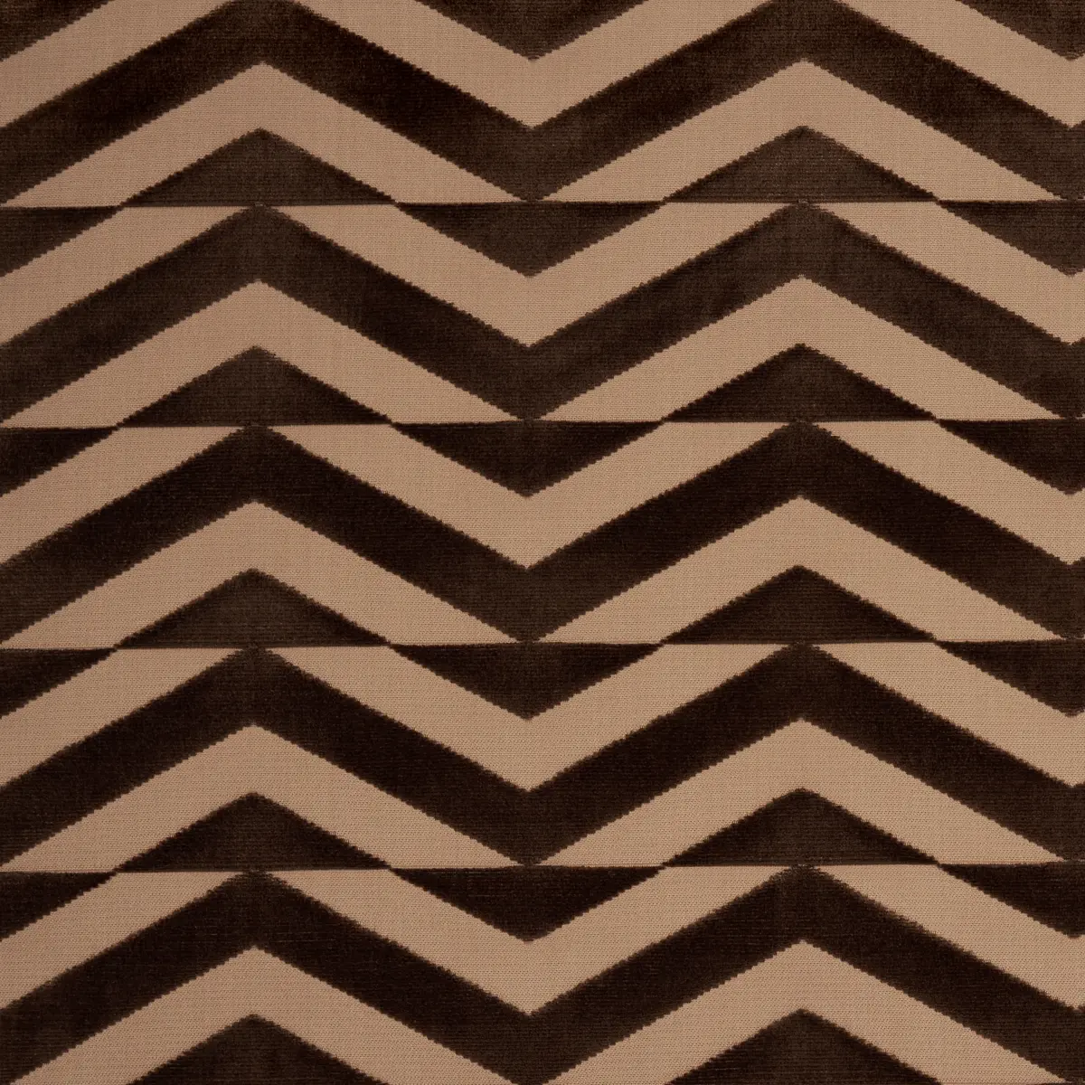 BROKEN CHEVRON CUT VELVET_ BROWN ON CAMEL