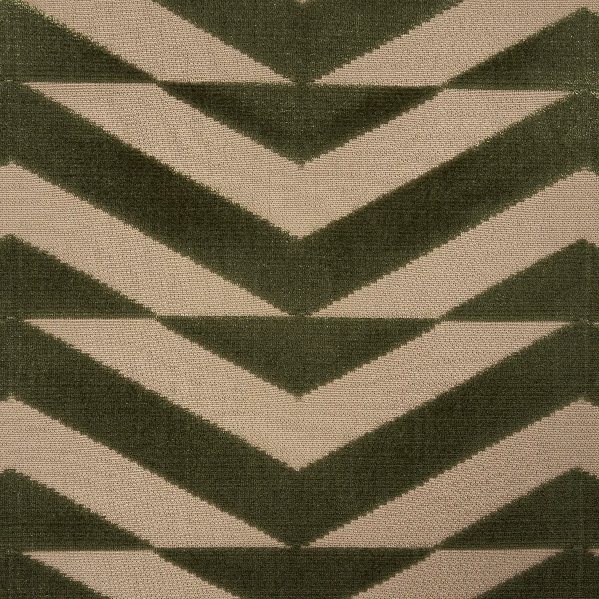 BROKEN CHEVRON CUT VELVET_ OLIVE ON KHAKI