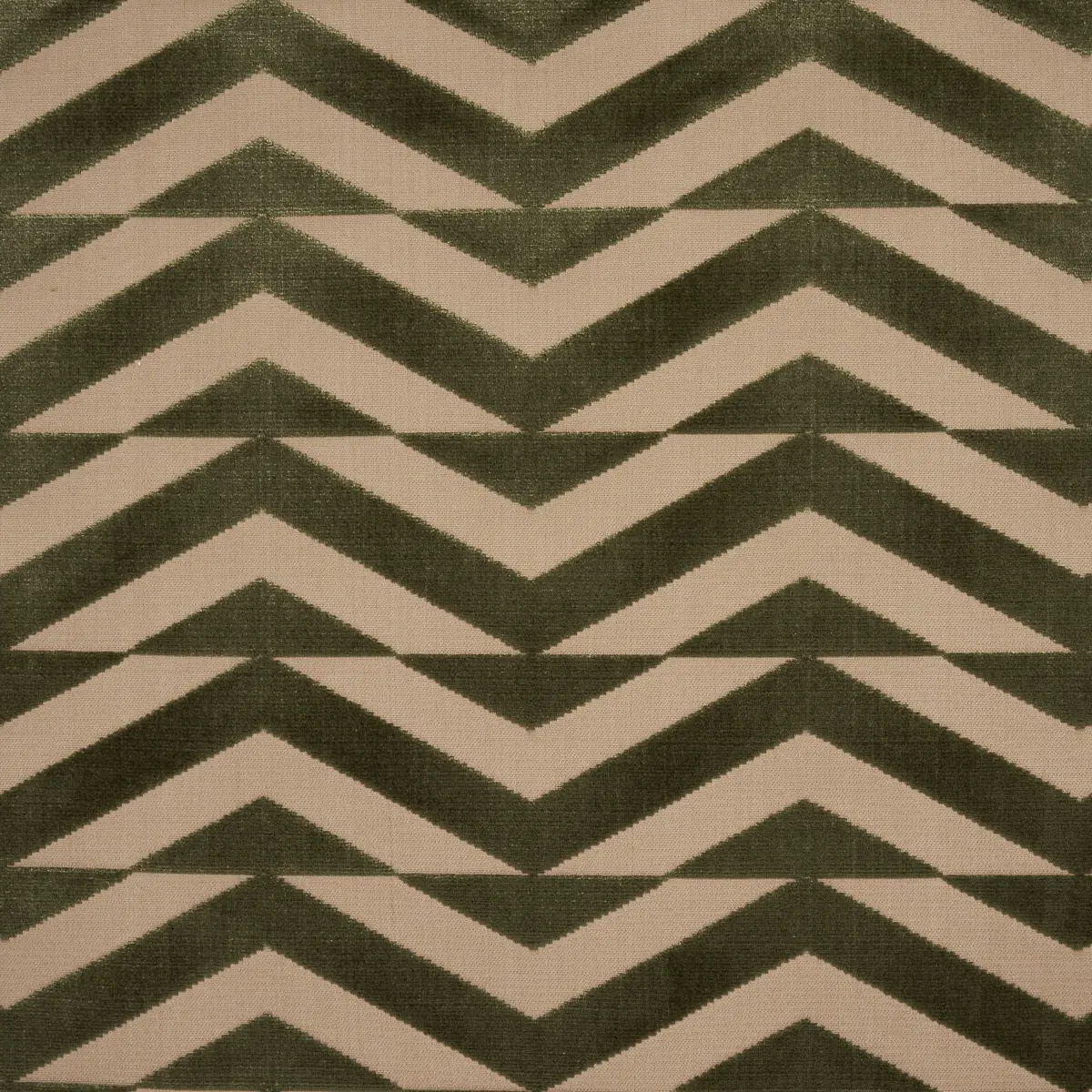 BROKEN CHEVRON CUT VELVET_ OLIVE ON KHAKI
