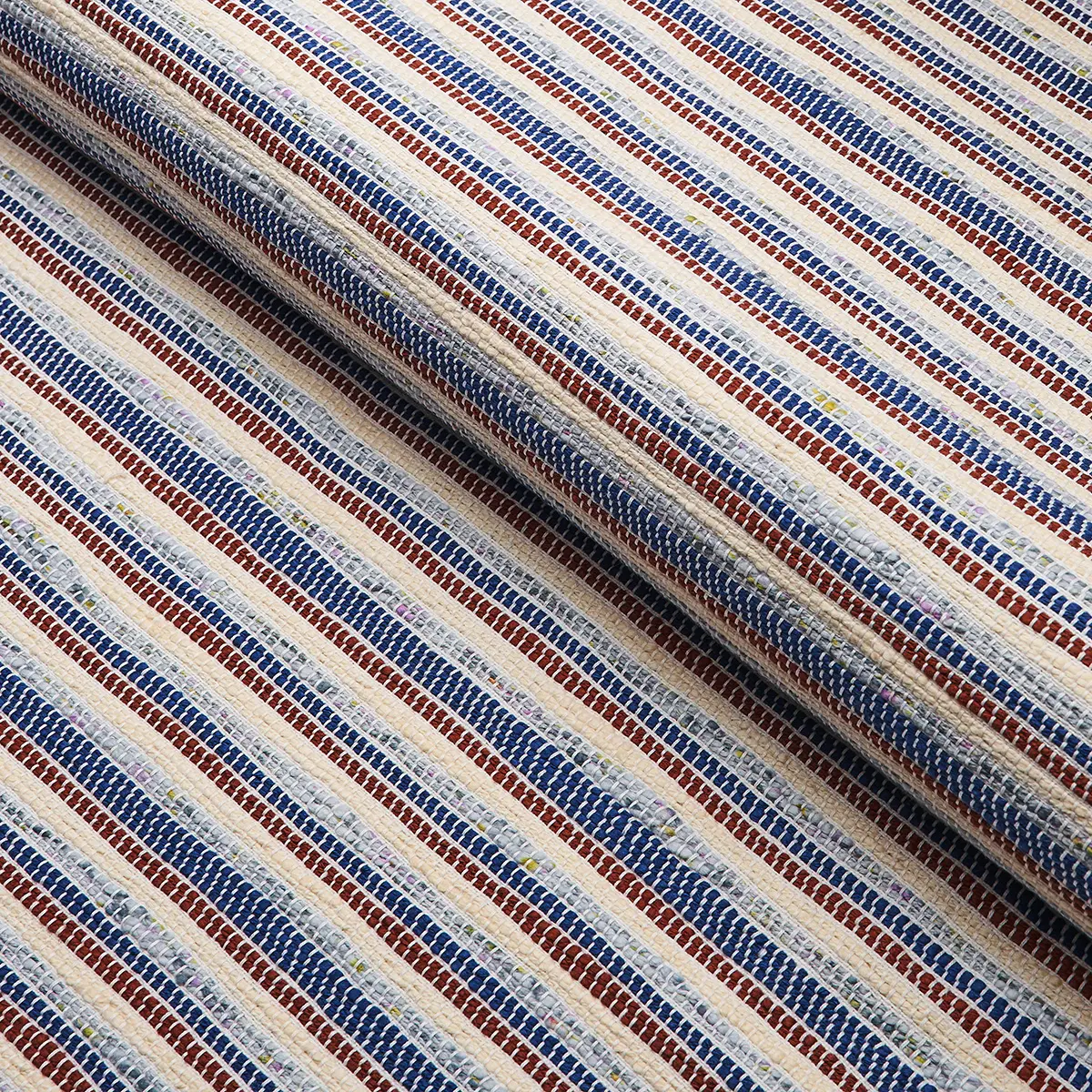 RAG RUG HANDWOVEN STRIPE_ INDIGO & MOCHA