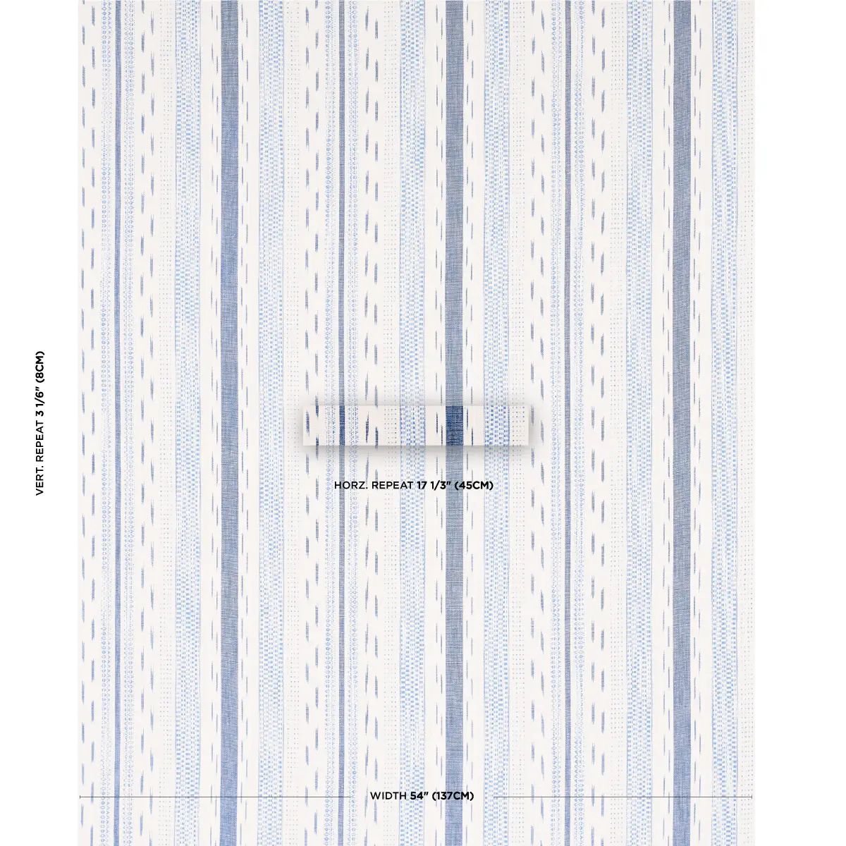 Mirza Ikat Stripe_ BLUE ON NATURAL