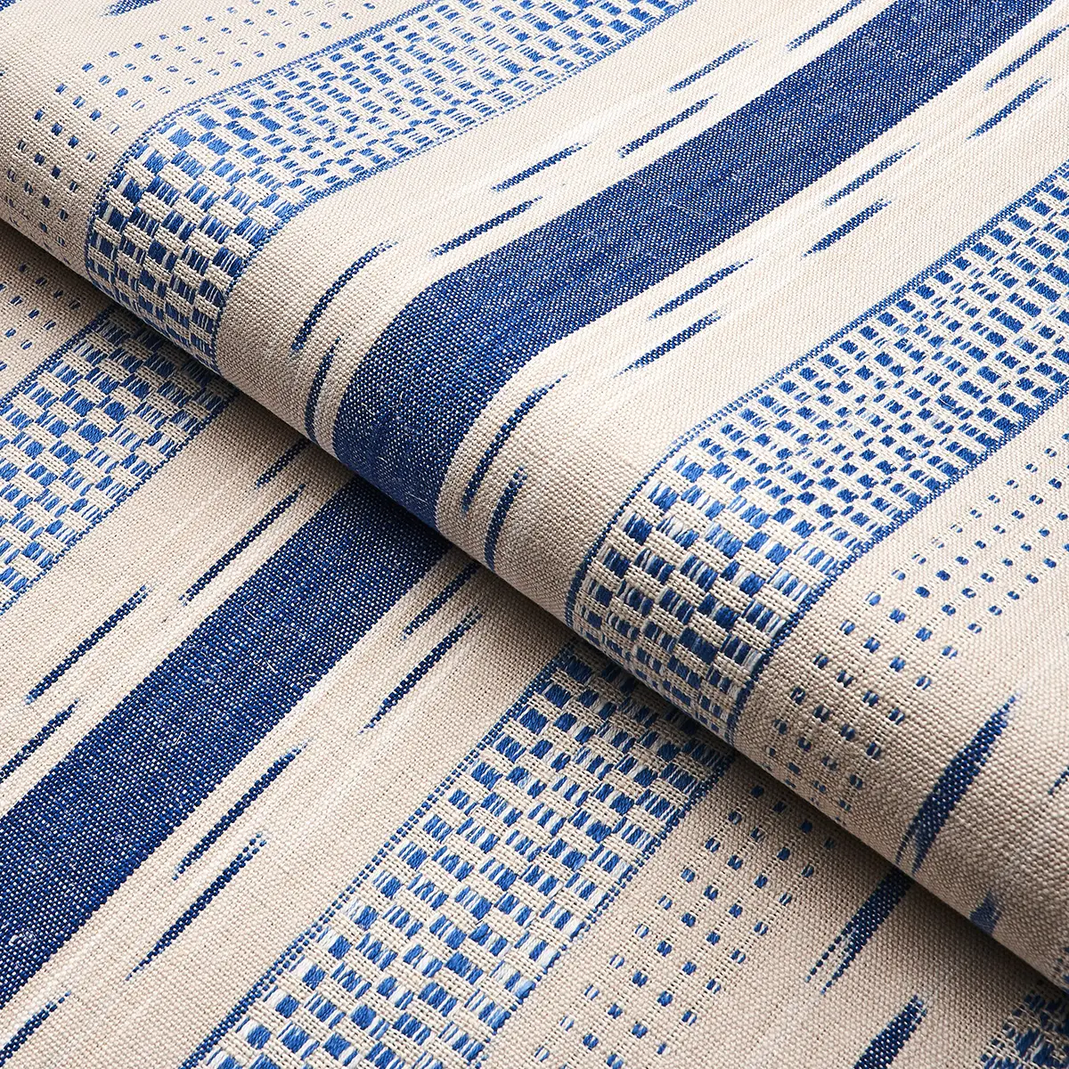 Mirza Ikat Stripe_ BLUE ON NATURAL