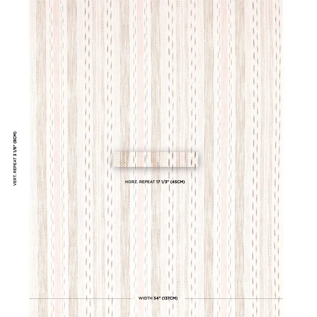 MIRZA IKAT STRIPE_ BLUSH ON NATURAL