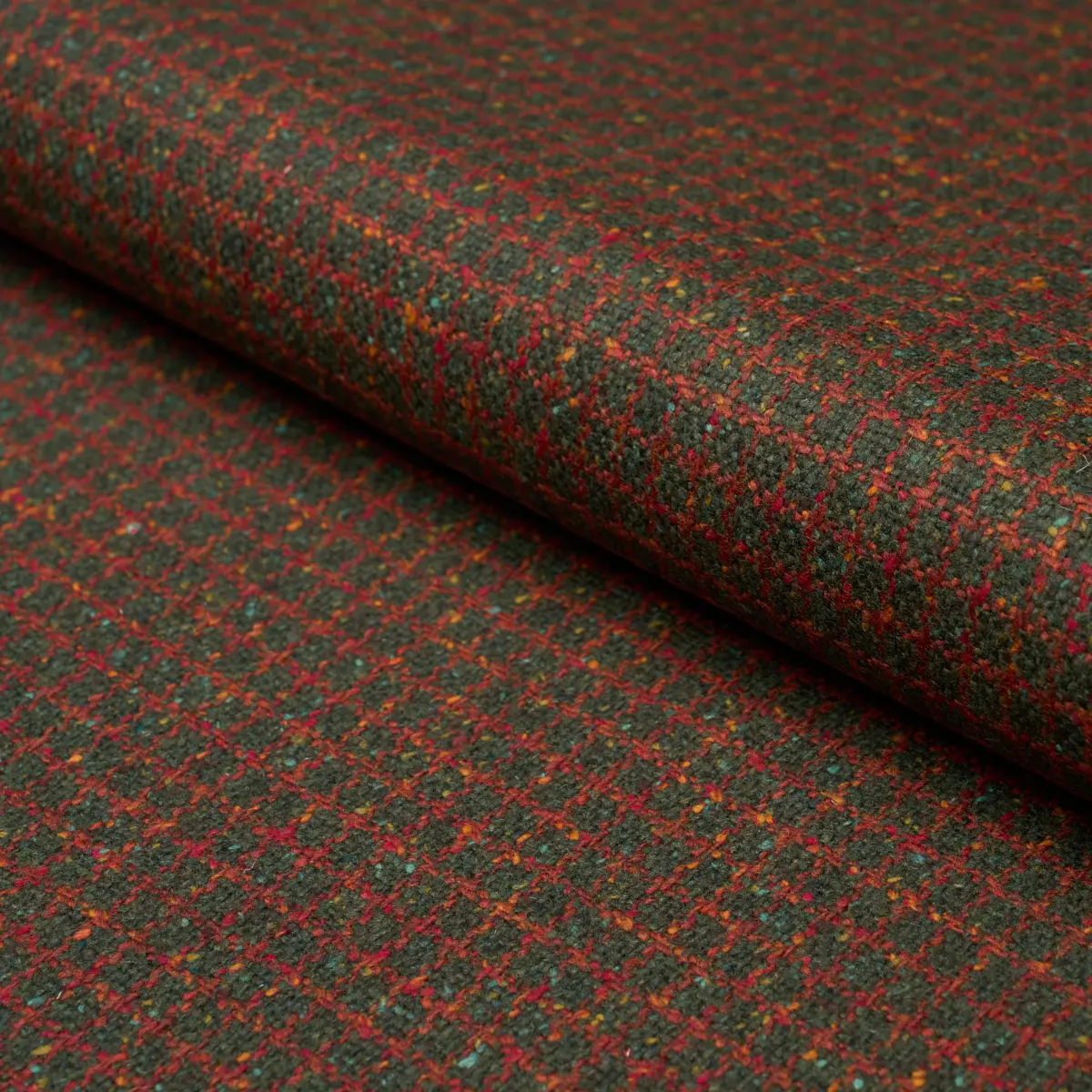 HUDSON WOOL CHECK_ FOREST GREEN