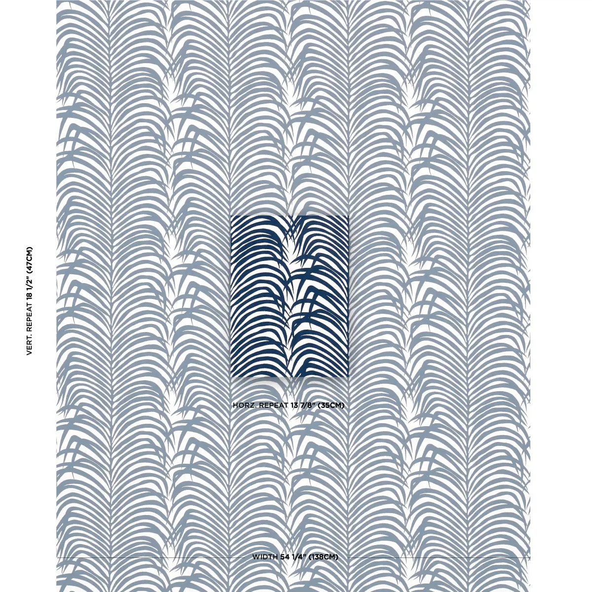 ZEBRA PALM INDOOR/OUTDOOR_ NAVY