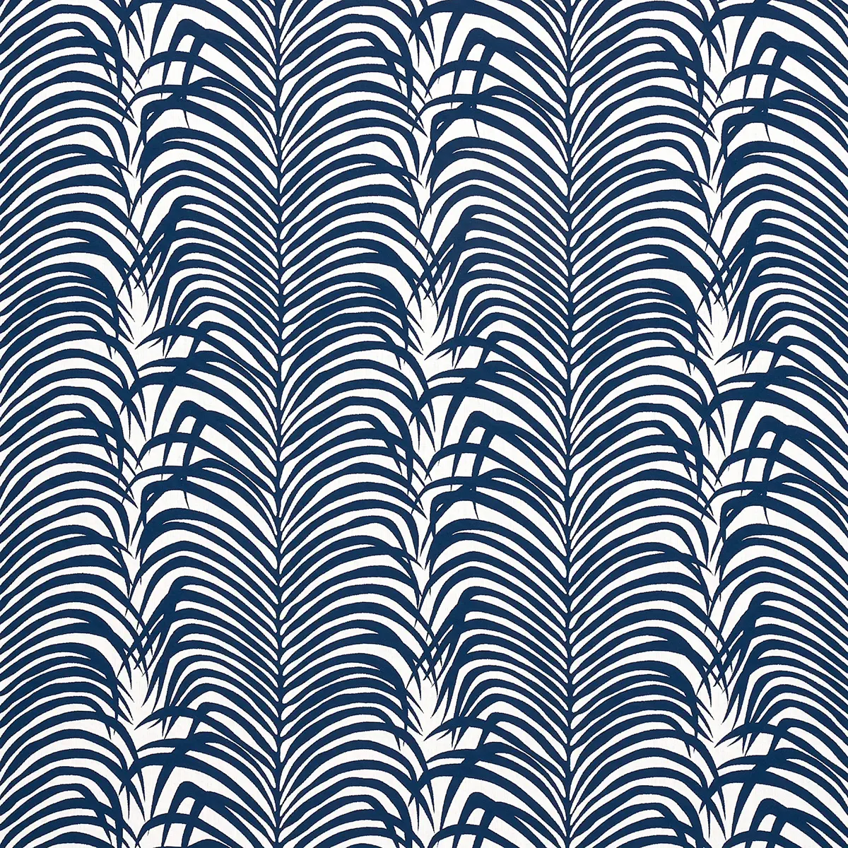 ZEBRA PALM INDOOR/OUTDOOR_ NAVY