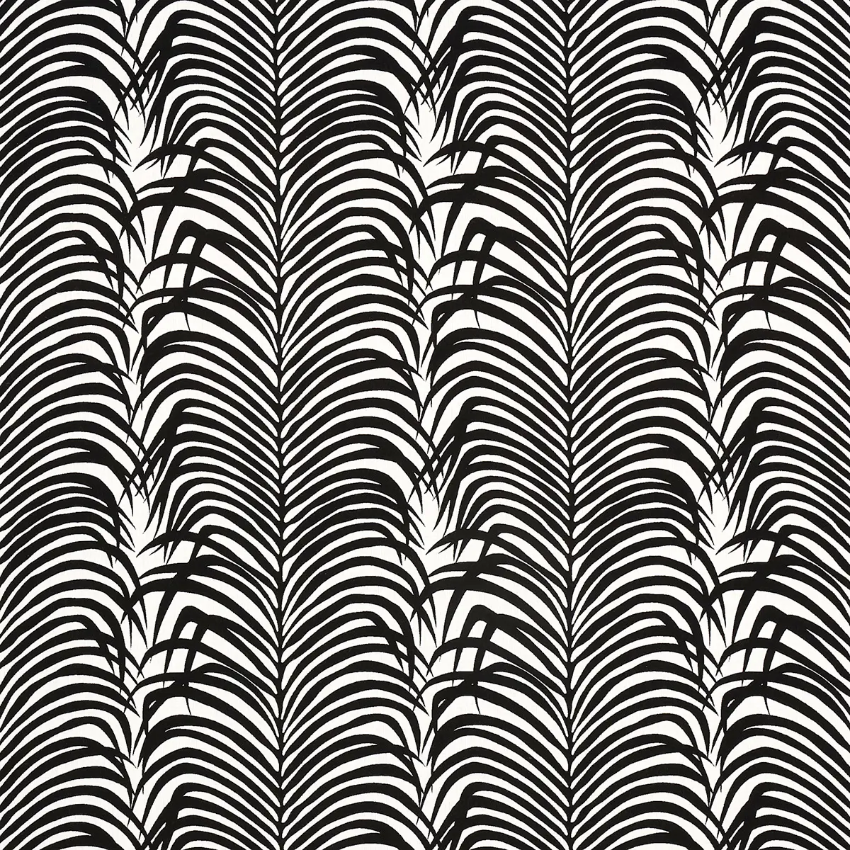 ZEBRA PALM INDOOR/OUTDOOR_ BLACK
