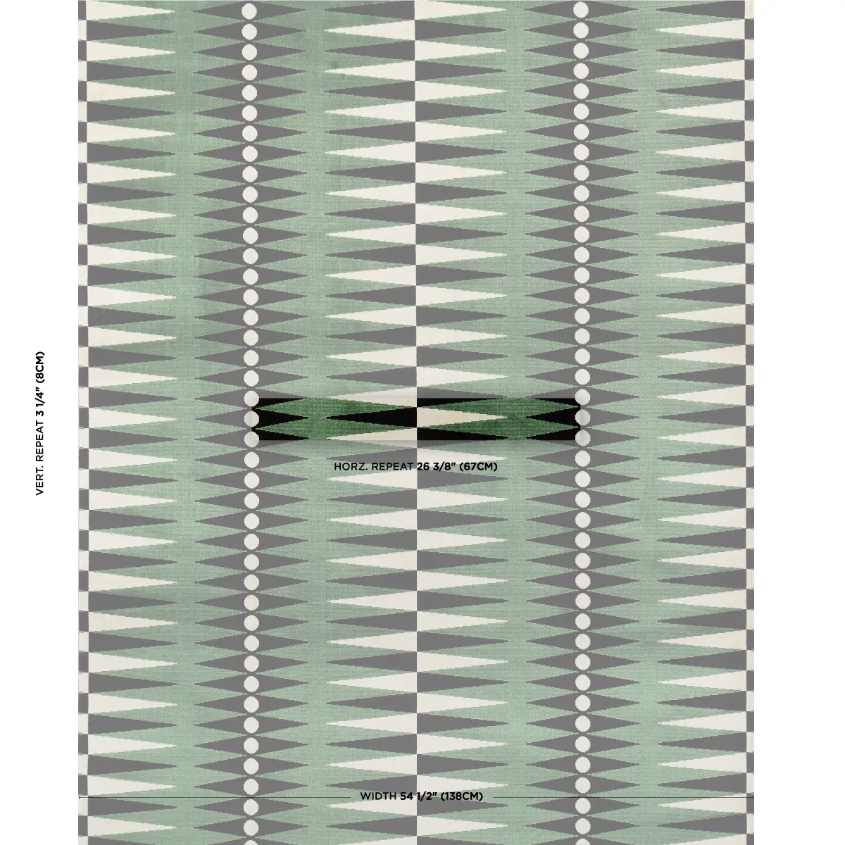 BACKGAMMON CUT VELVET_ GREEN