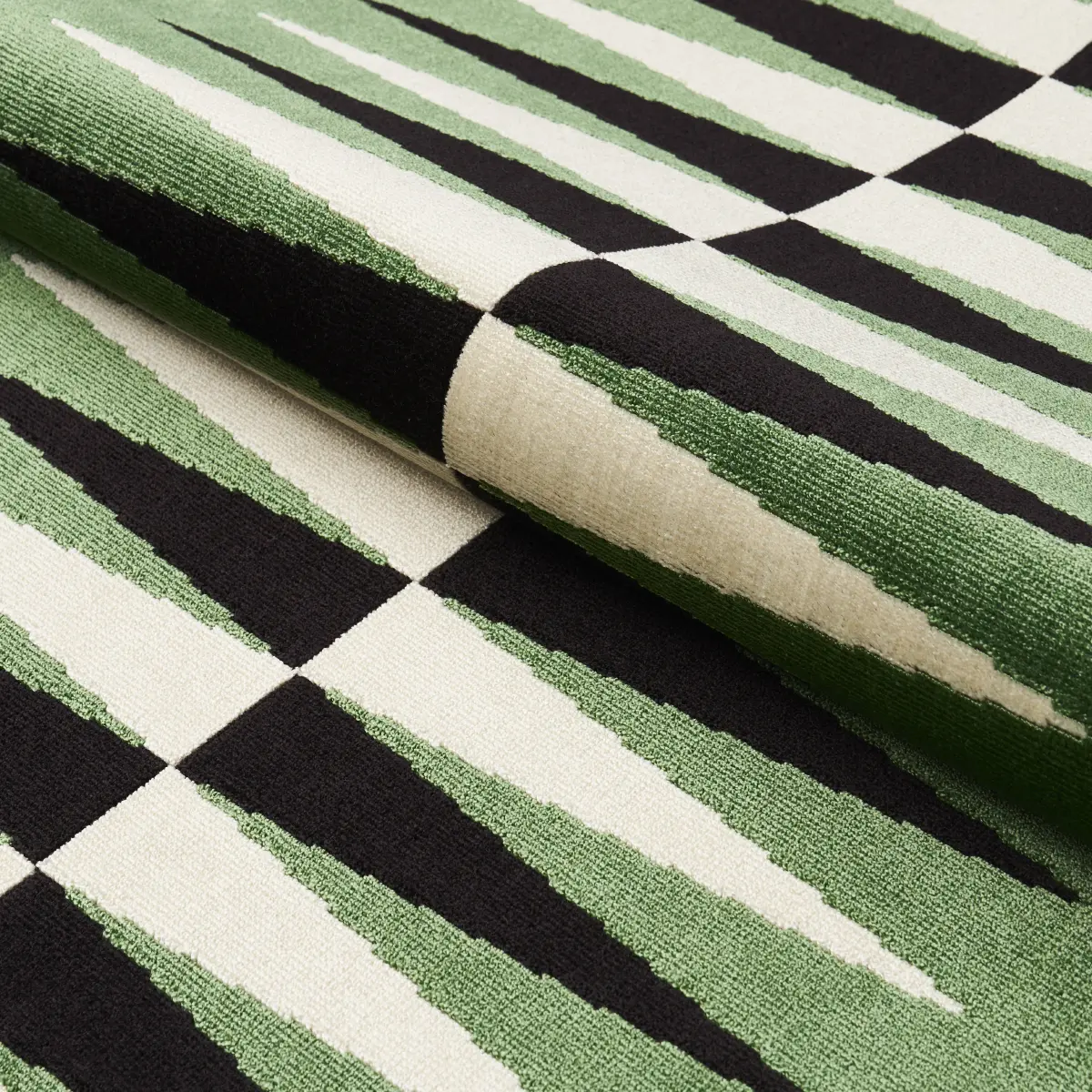 BACKGAMMON CUT VELVET_ GREEN