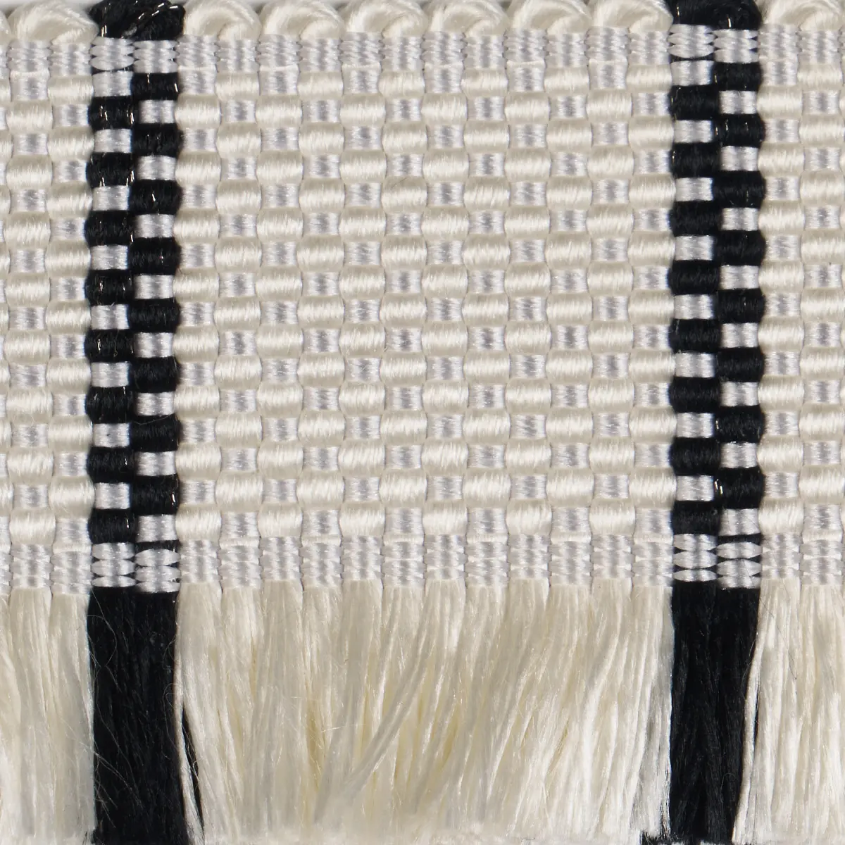 FRANCES SILK FRINGE_ BLACK AND WHITE