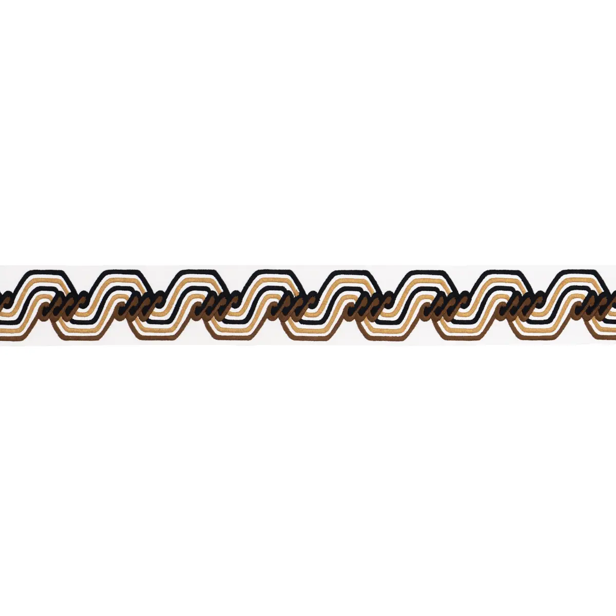 THE TWIST EMBROIDERED TAPE_ BROWN