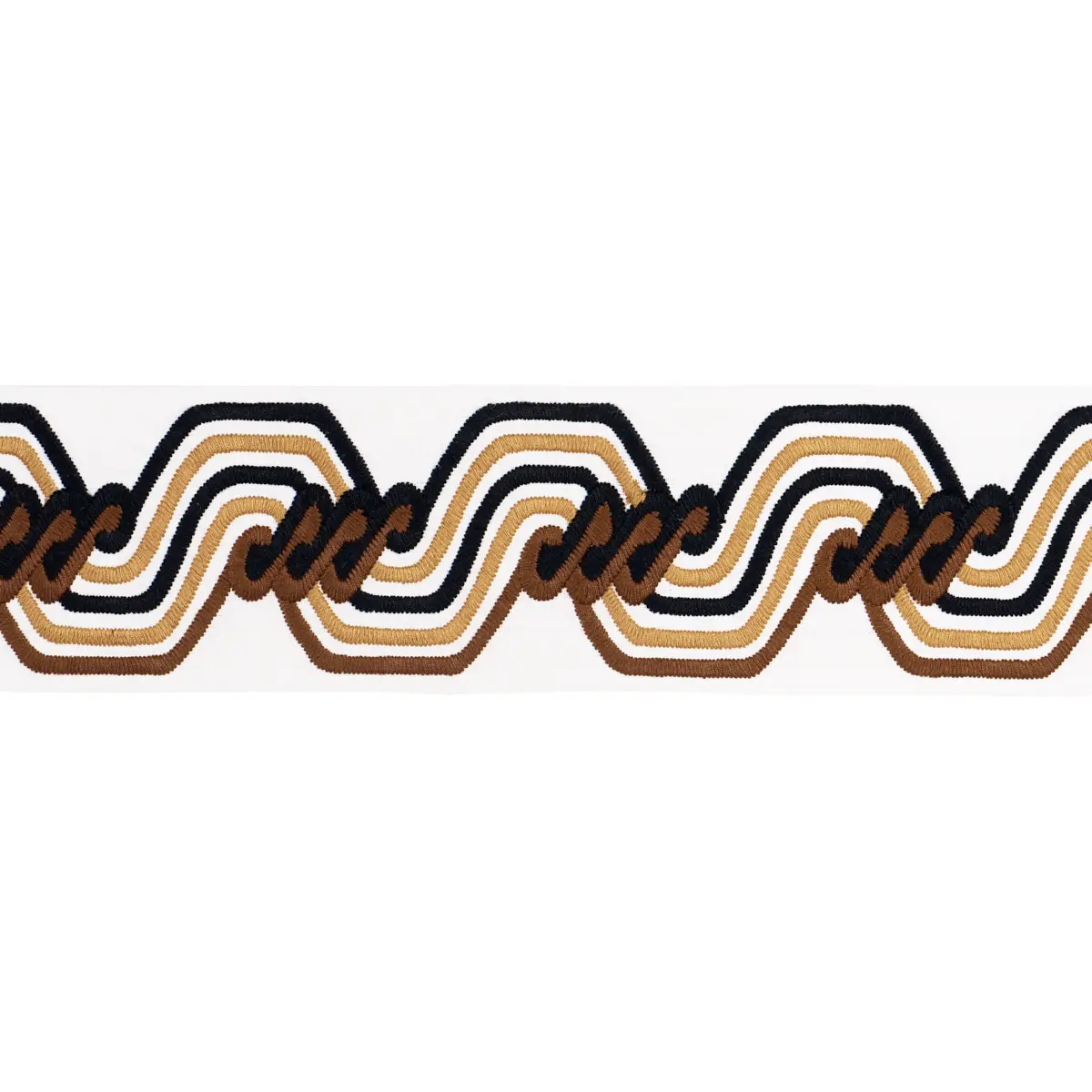 THE TWIST EMBROIDERED TAPE_ BROWN