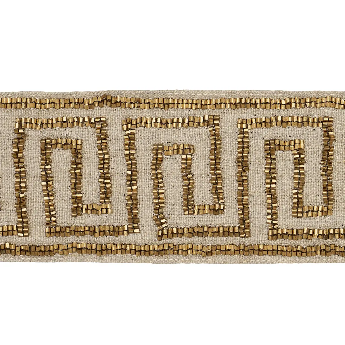 DELPHI BEADED TAPE_ GOLD ON NATURAL