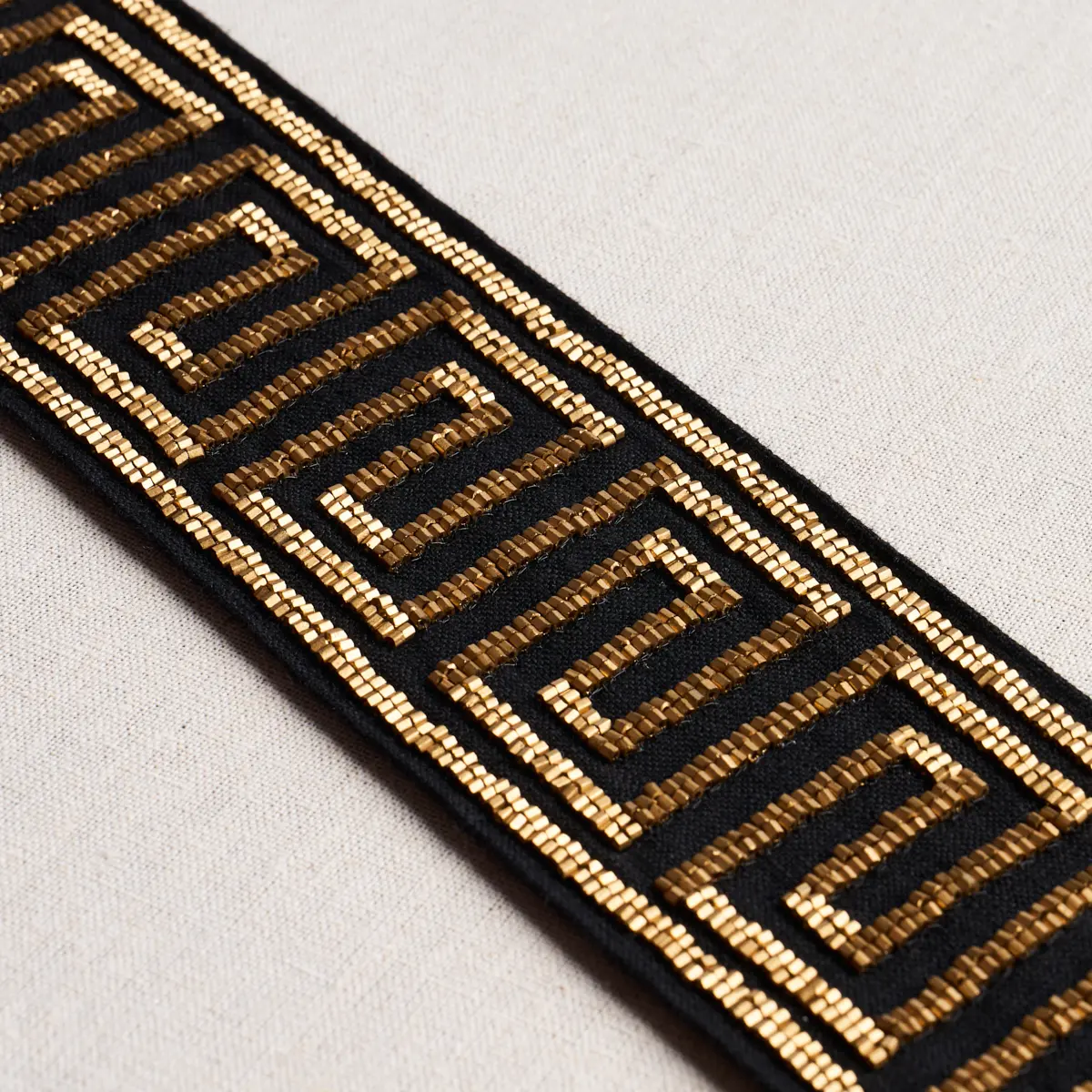 DELPHI BEADED TAPE_ GOLD ON BLACK