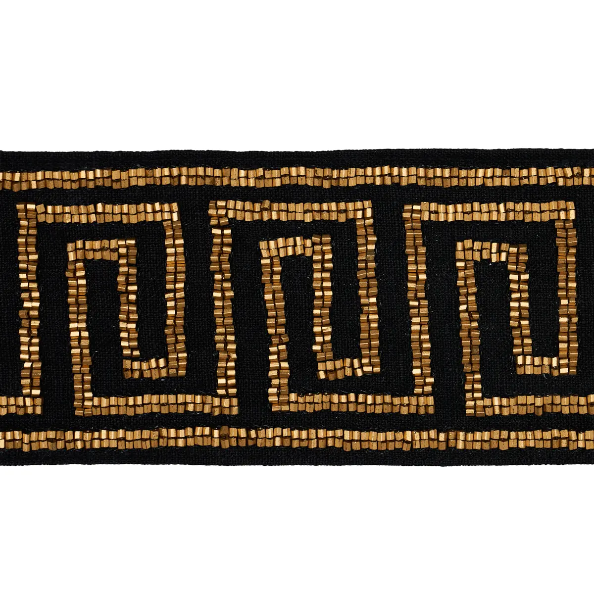 DELPHI BEADED TAPE_ GOLD ON BLACK
