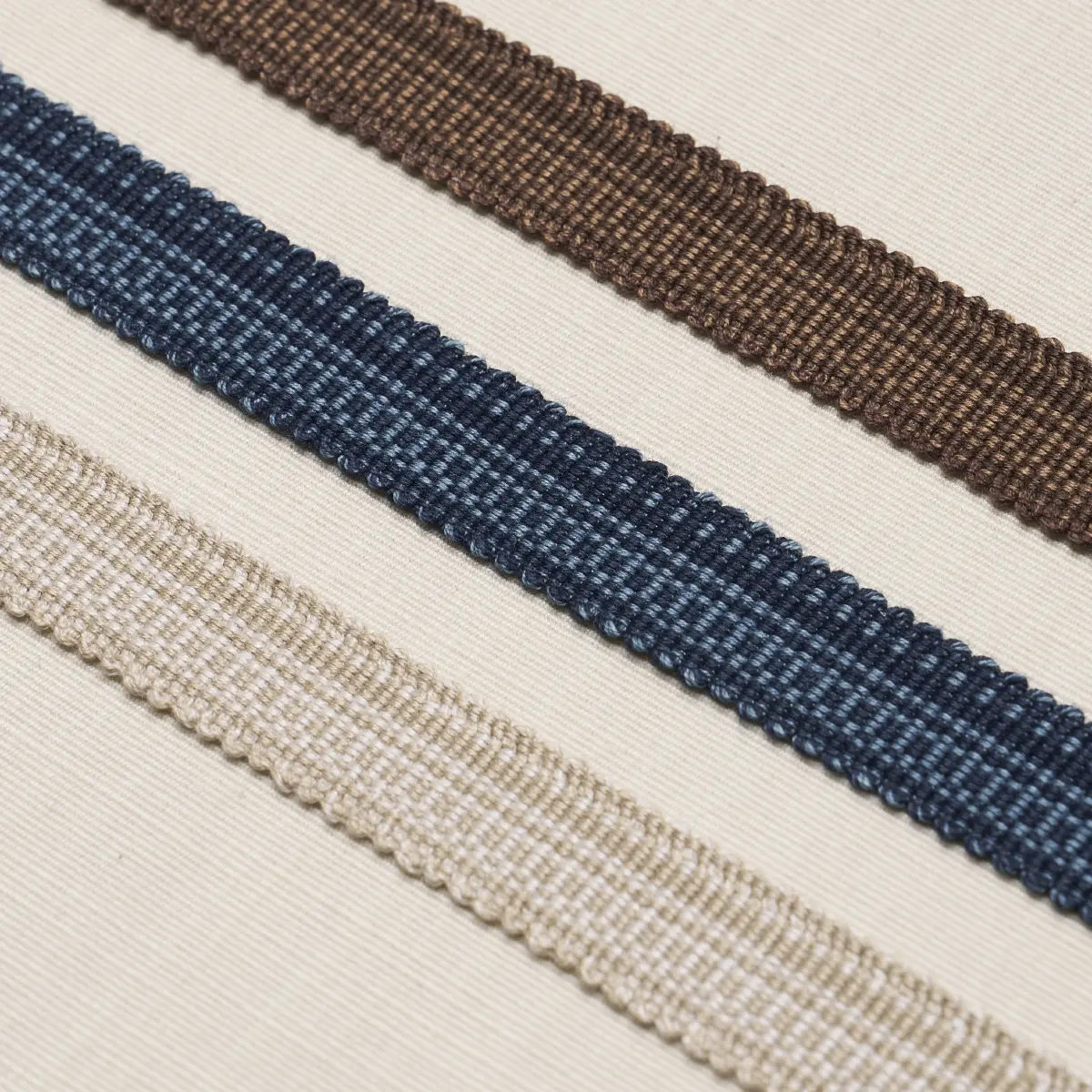 COTTON STRIÉ TAPE NARROW_ INDIGO