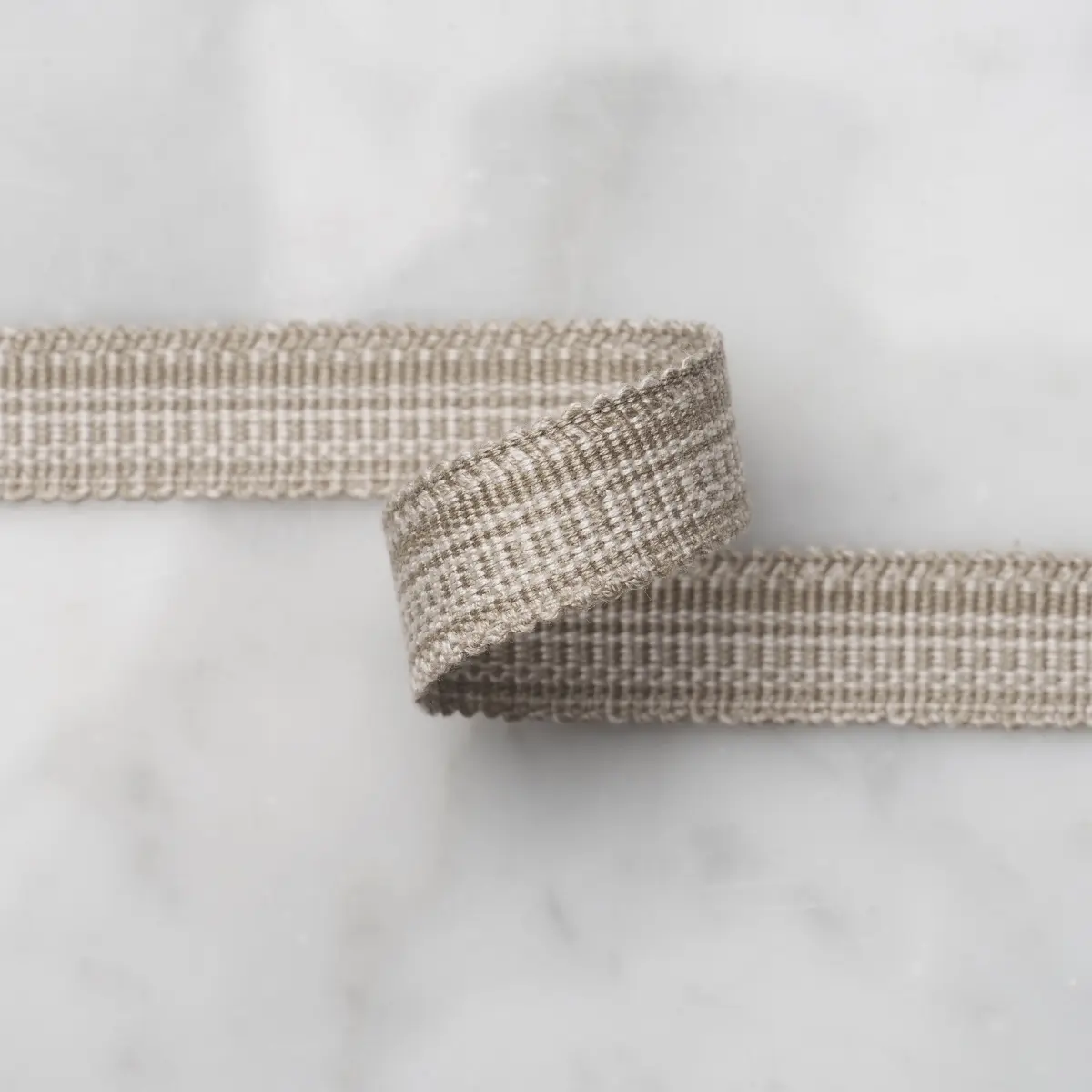 COTTON STRIÉ TAPE NARROW_ SAND
