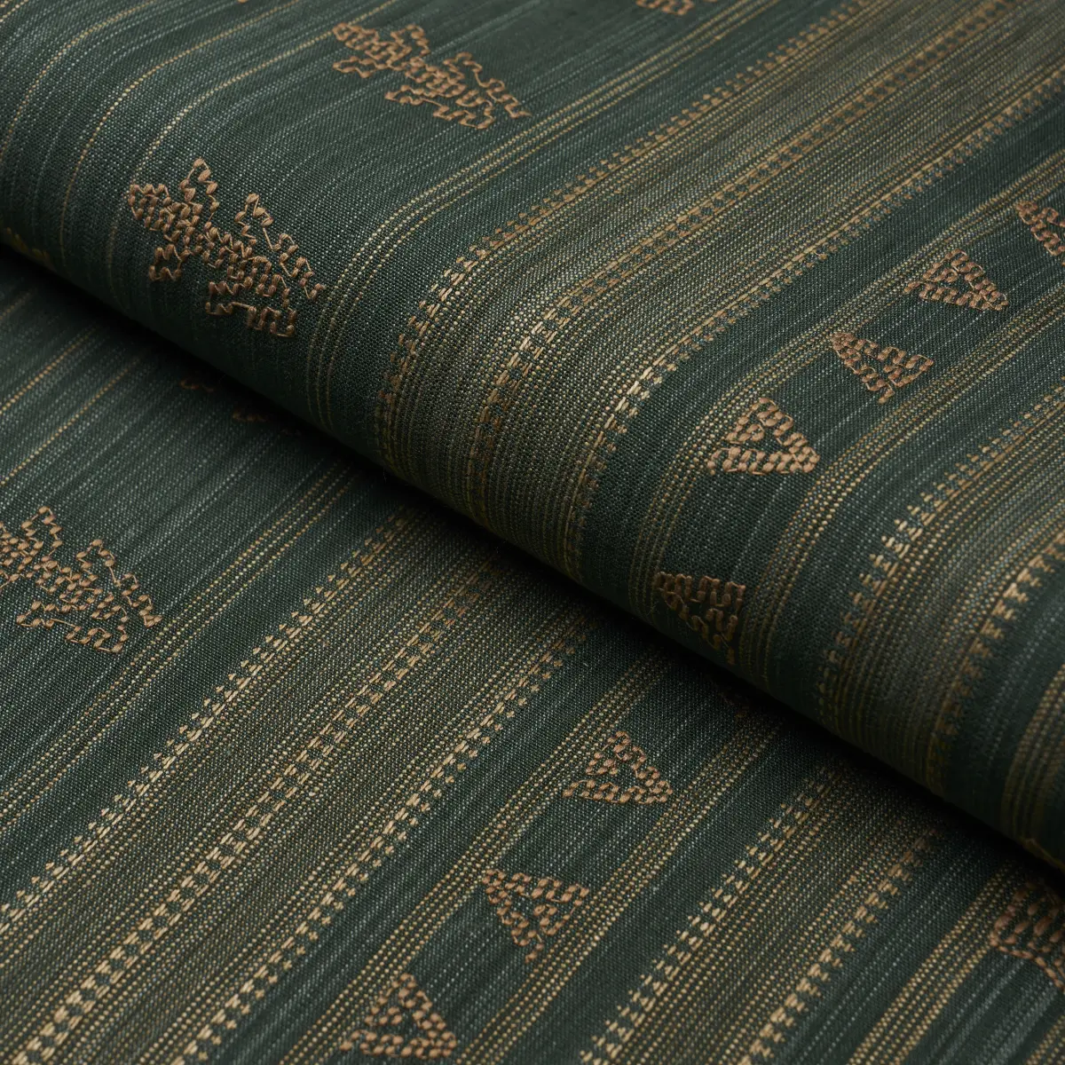 NIMA EMBROIDERED COTTON LINEN_ JUNGLE GREEN