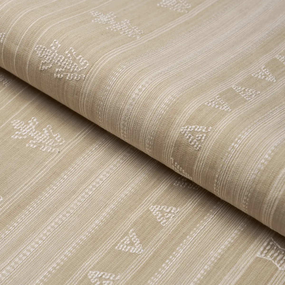NIMA EMBROIDERED COTTON LINEN_ TAN