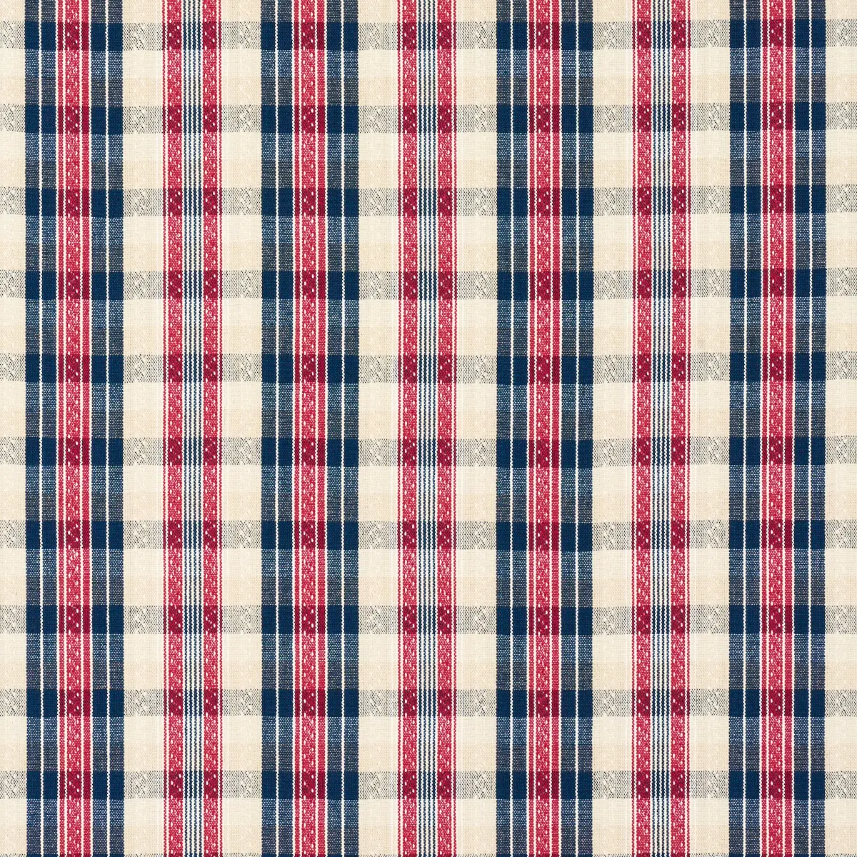 FONDA HAND WOVEN PLAID_ ROUGE & NAVY