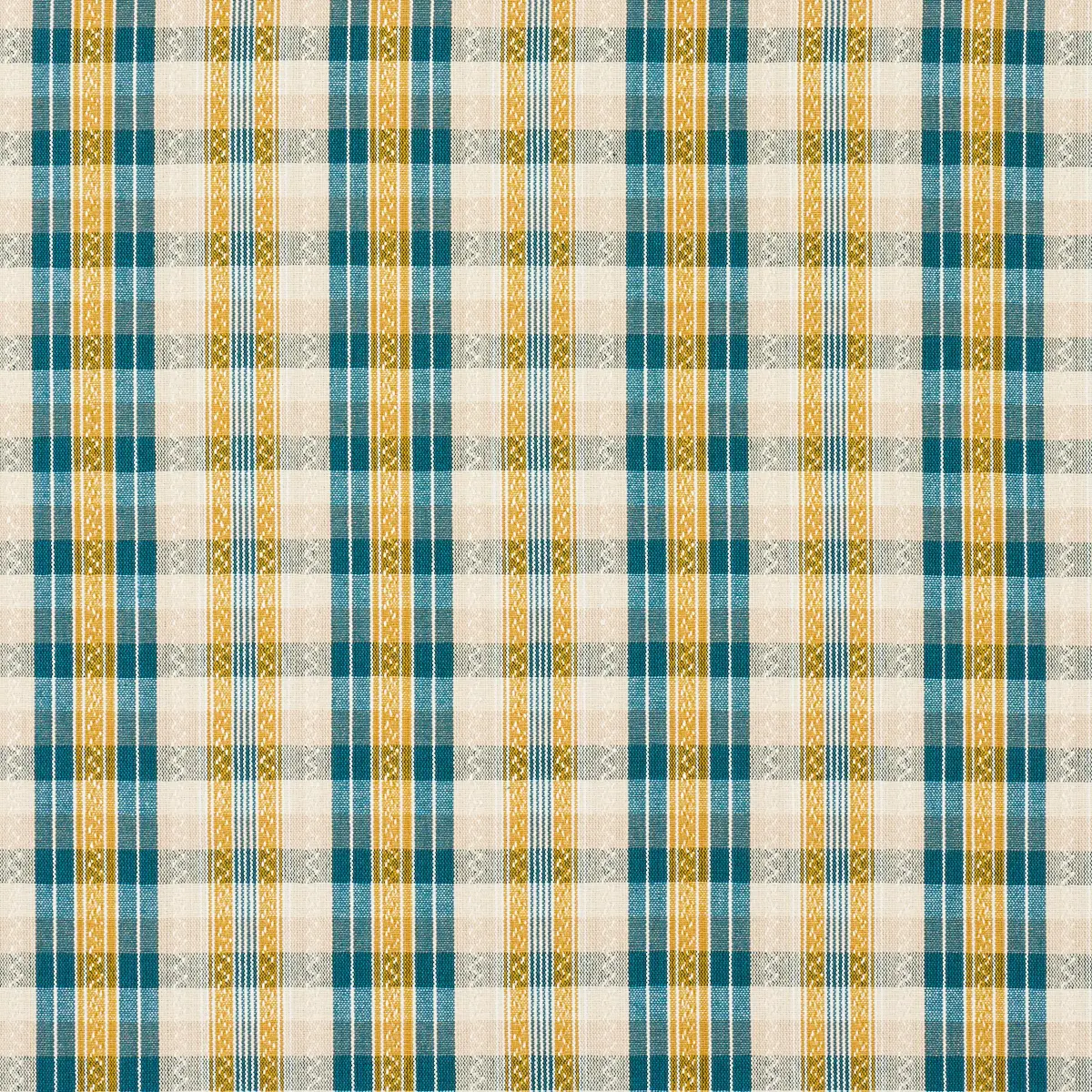 FONDA HAND WOVEN PLAID_ TEAL & CITRON