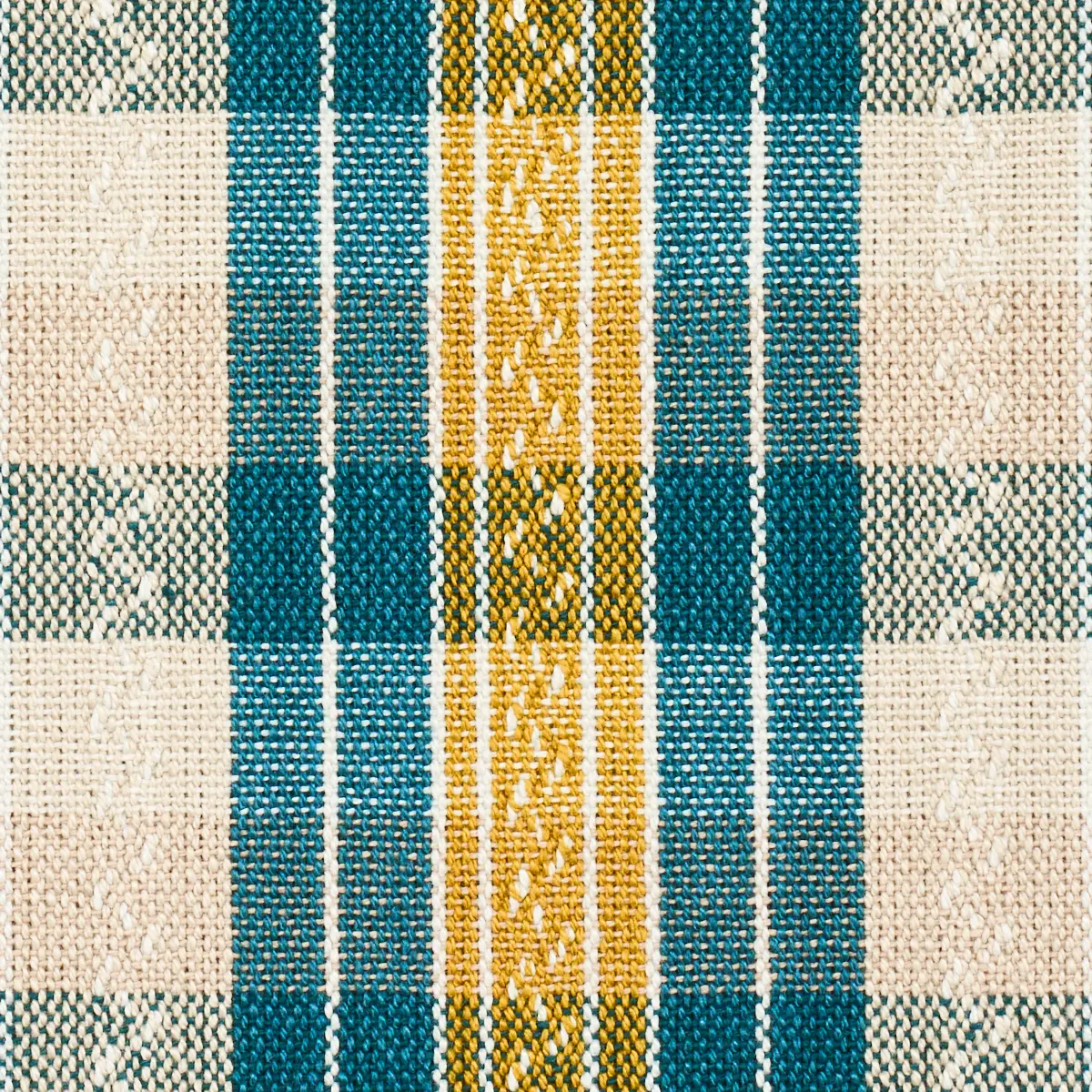 FONDA HAND WOVEN PLAID_ TEAL & CITRON