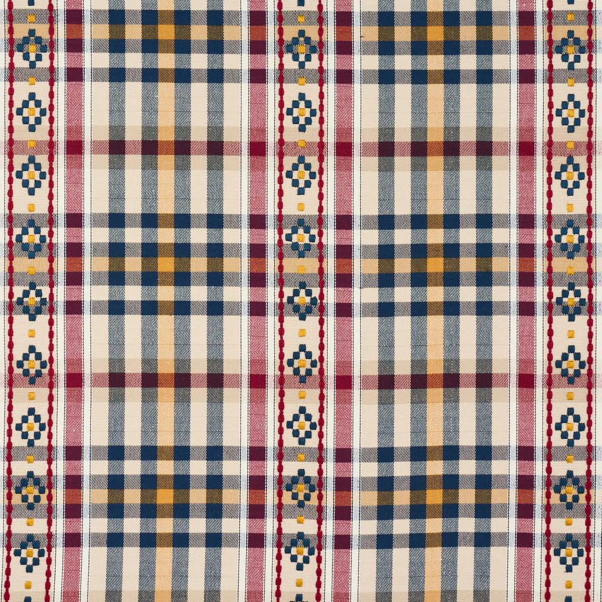 HUTTON HAND WOVEN CHECK_ ROUGE & NAVY