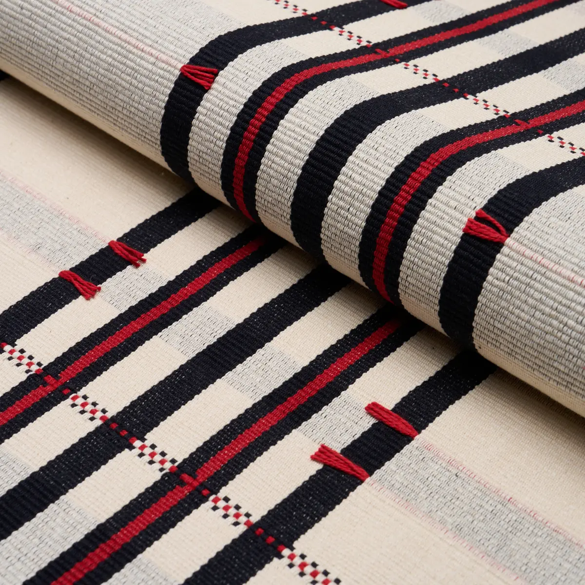 REMMY HAND WOVEN STRIPE_ NOIR