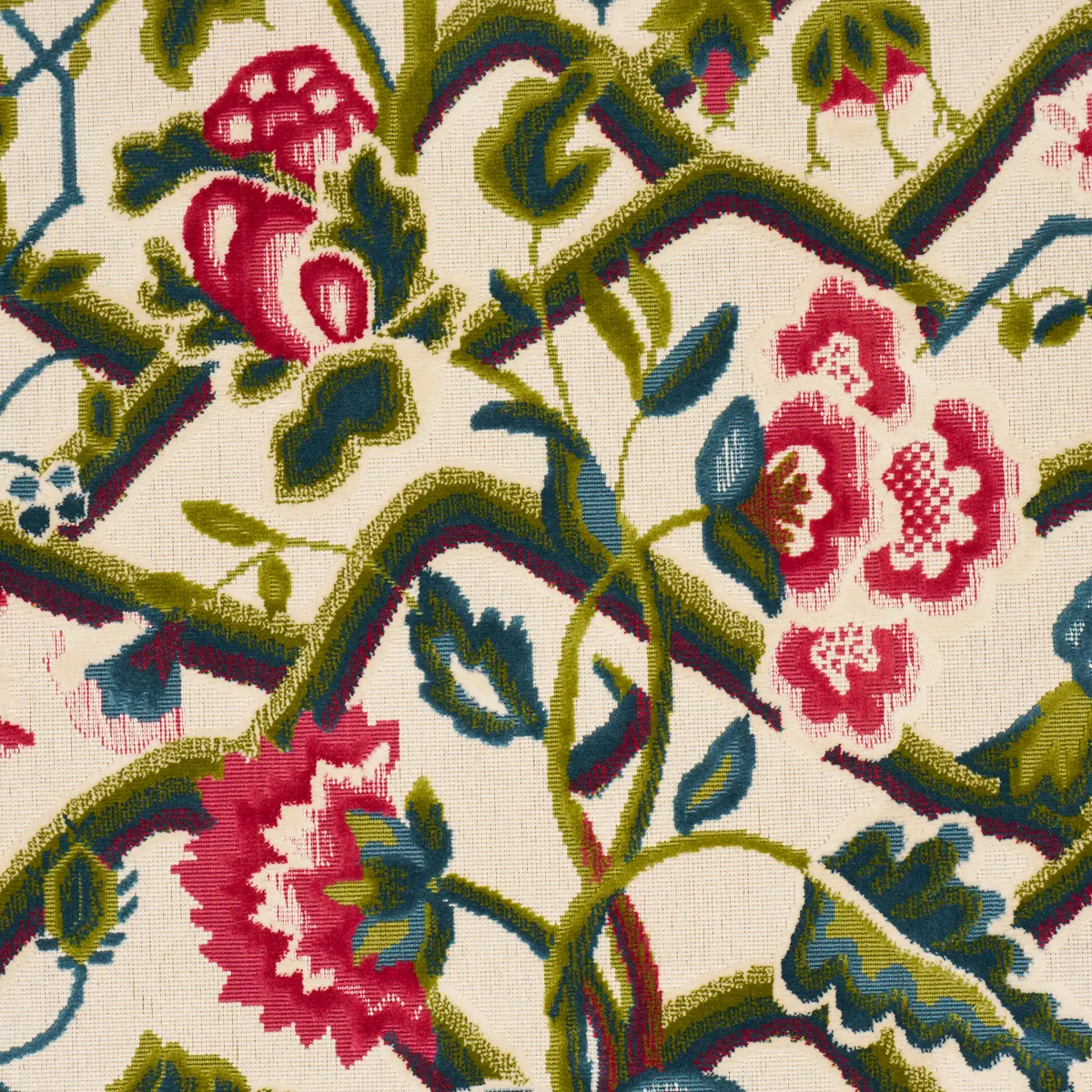 JACOBEAN GARDEN VELVET_ MULBERRY & LEAF