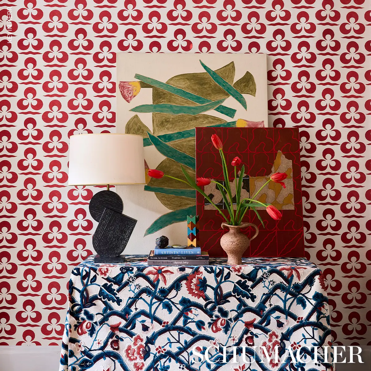 JACOBEAN GARDEN VELVET_ CINNABAR & PEACOCK