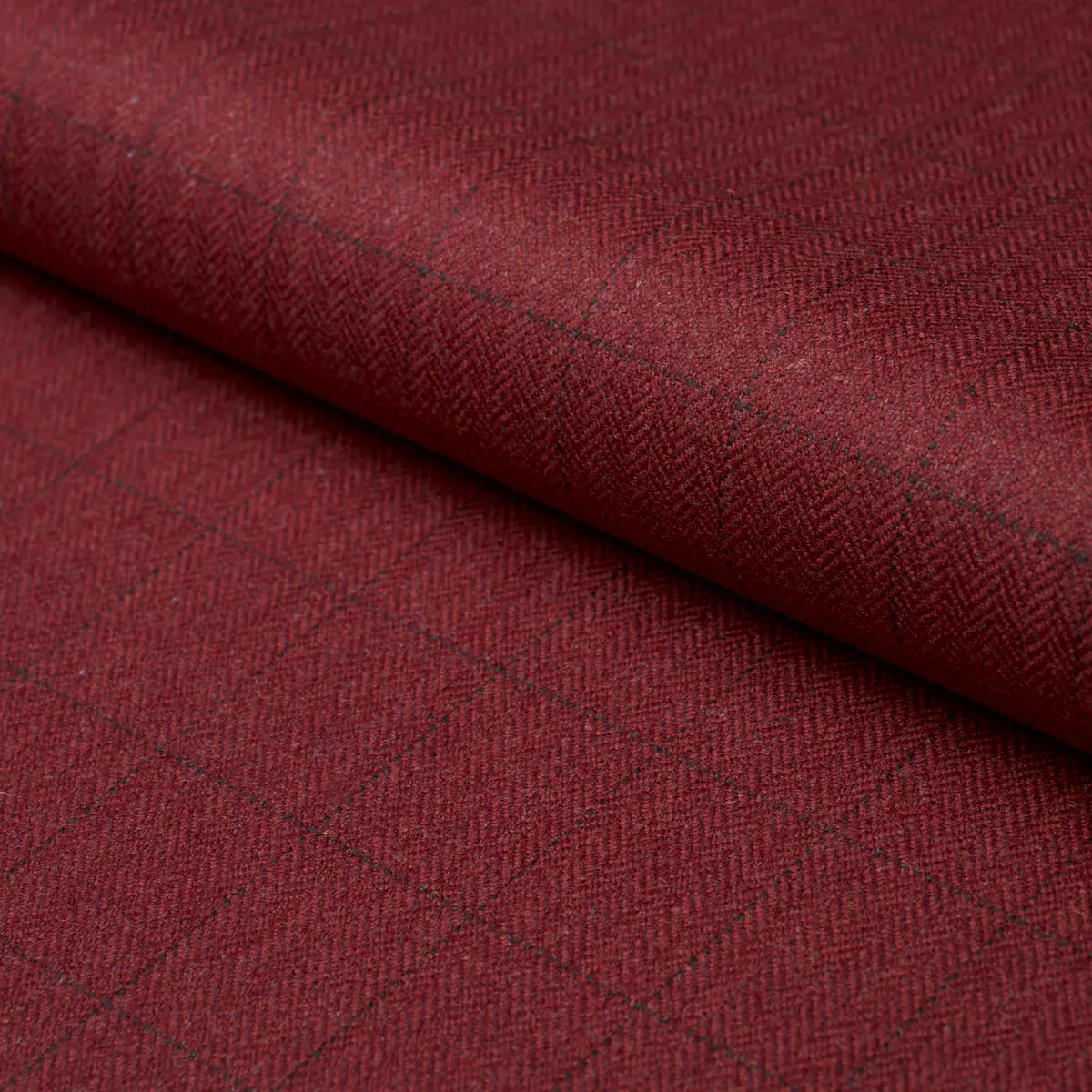 THOMPSON MERINO WINDOWPANE_ SCARLET