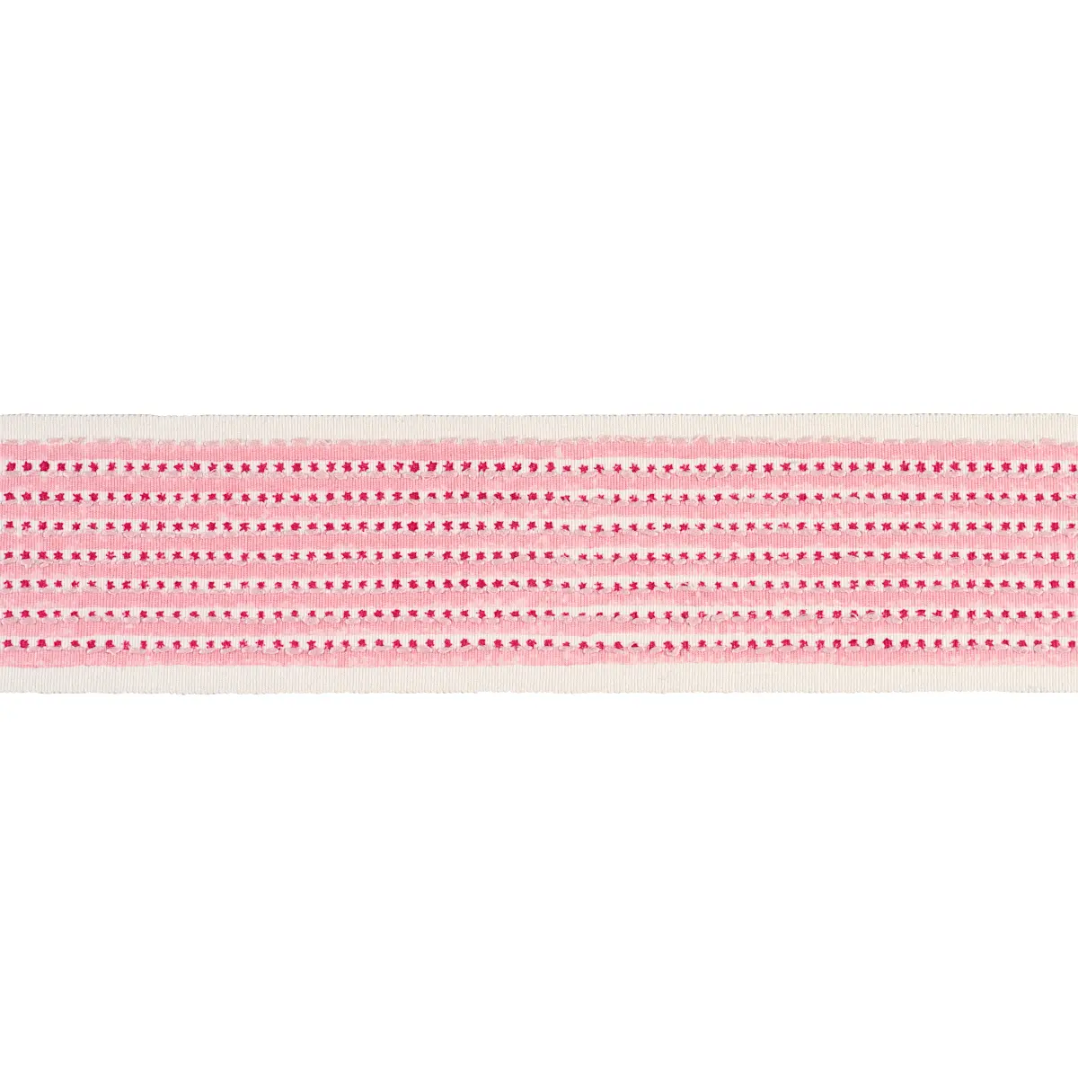 STRIPE & DOT HAND BLOCK TRIM_ PINK