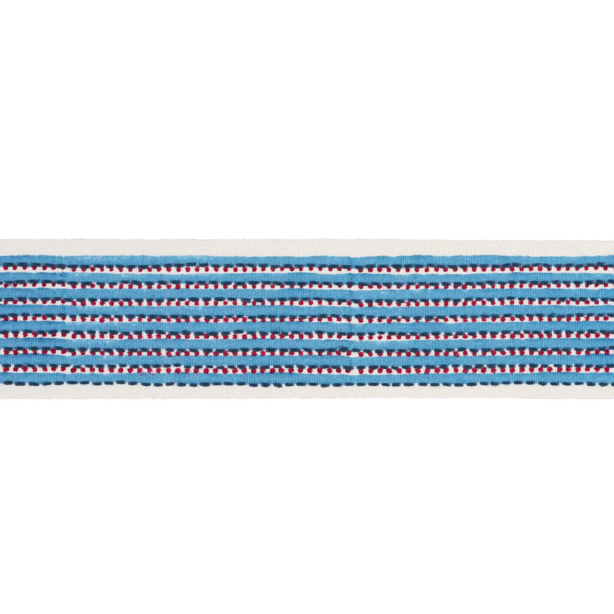 STRIPE & DOT HAND BLOCK TRIM_ BLUE