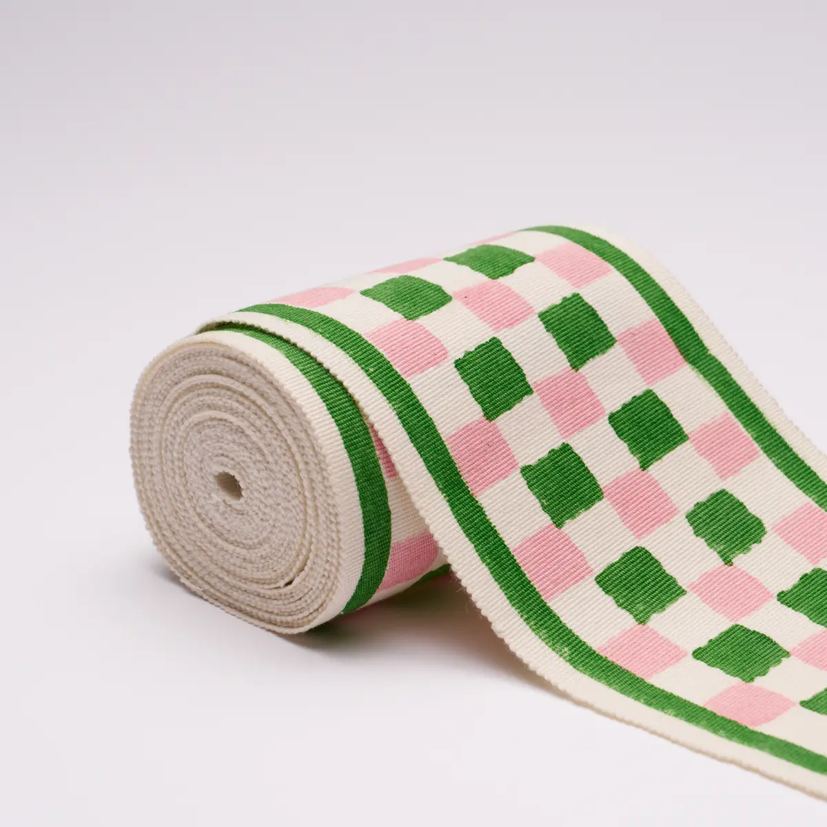 CHEQUER HAND BLOCK TRIM_ GREEN