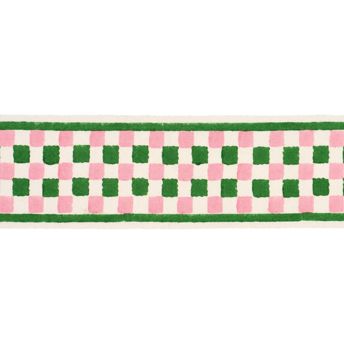 CHEQUER HAND BLOCK TRIM_ GREEN